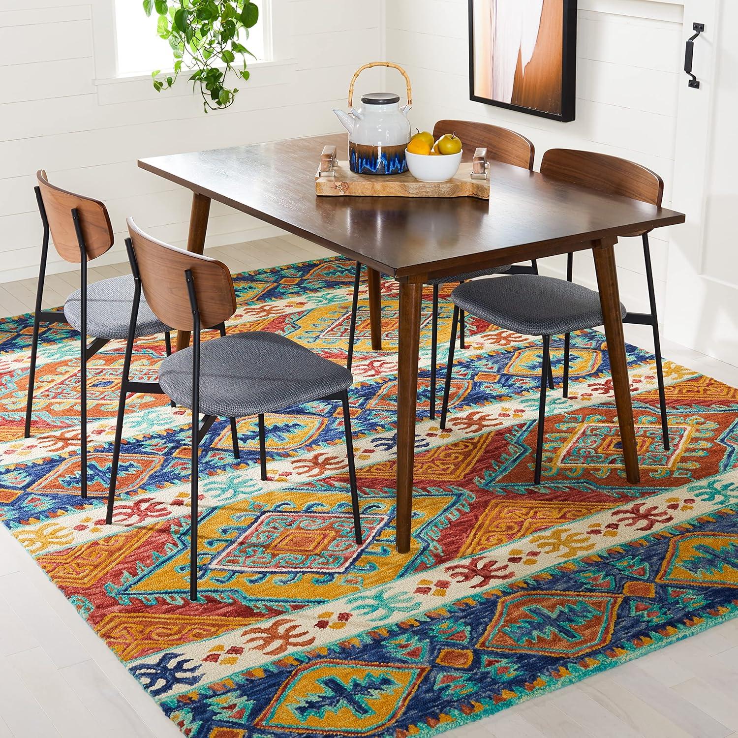 Aspen APN502 Hand Tufted Indoor Area Rug - Navy/Ivory - 9'x12' - Safavieh