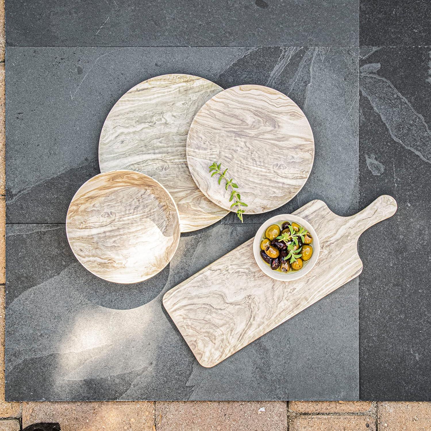 Faux Real Desert Wood Low Bowl, 7.5”, 42-Oz., Planta (Majority Plant Based Melamine Material), Indoor/Outdoor, Set of 6