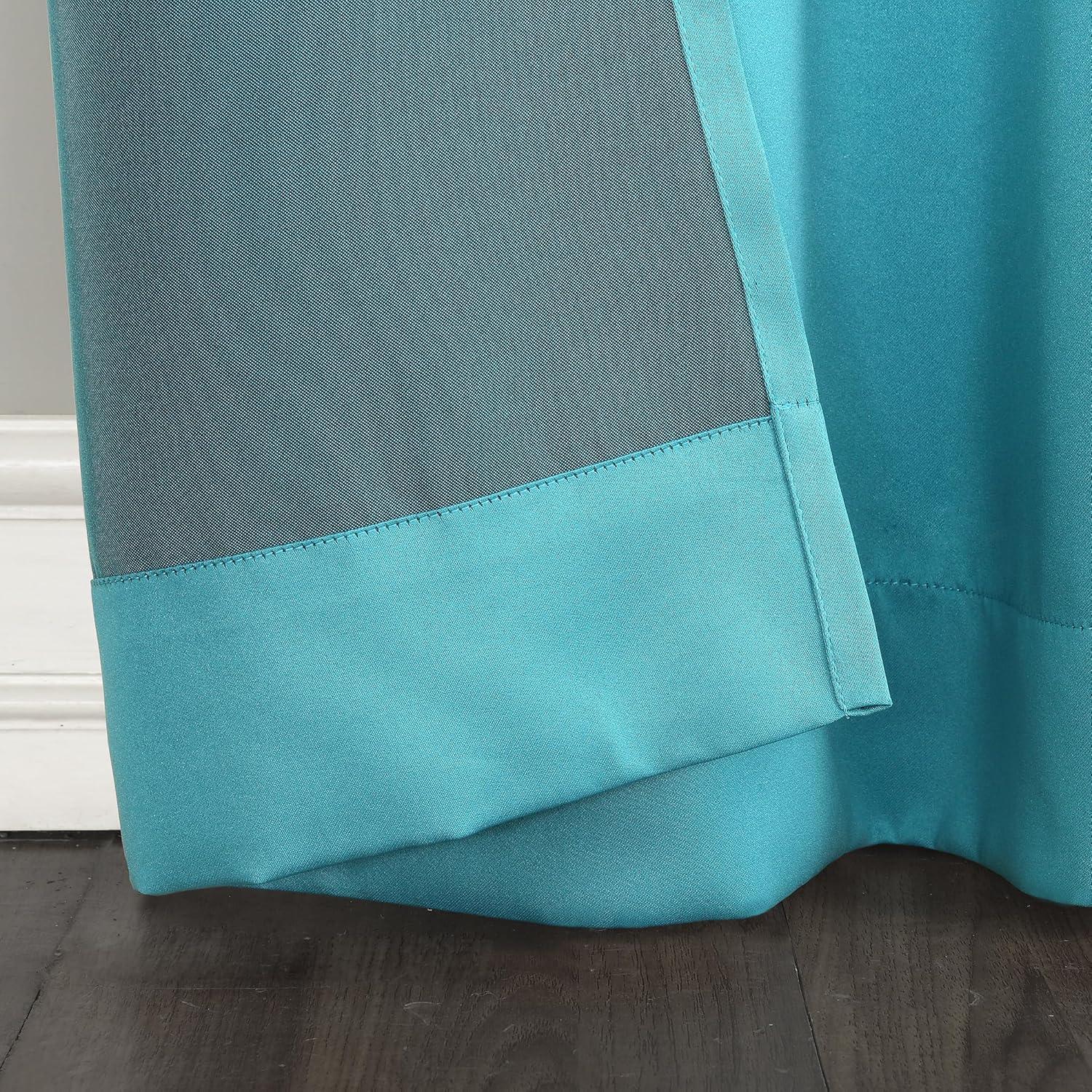 Sun Zero Bartlett Grommet Room Darkening Extra Wide Patio Curtain Panel, 100"x84", Marine