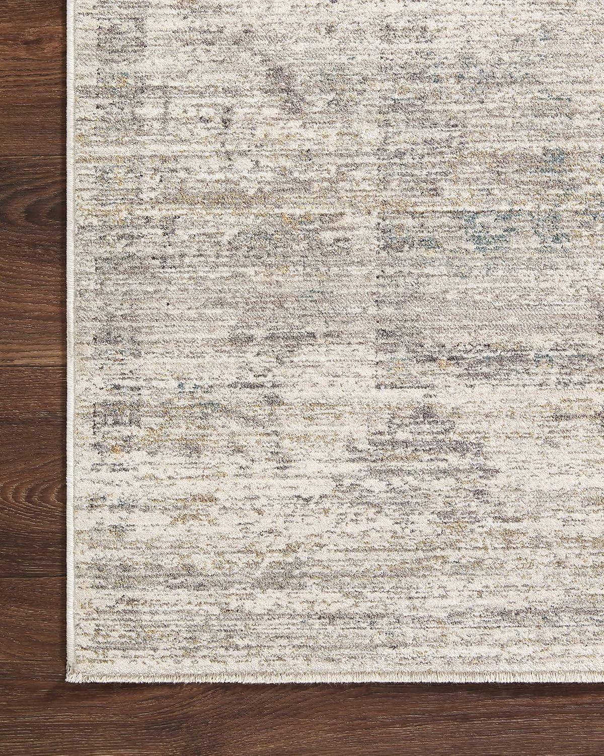 Millie Silver and Dove Floral Wool Area Rug 5' x 8'