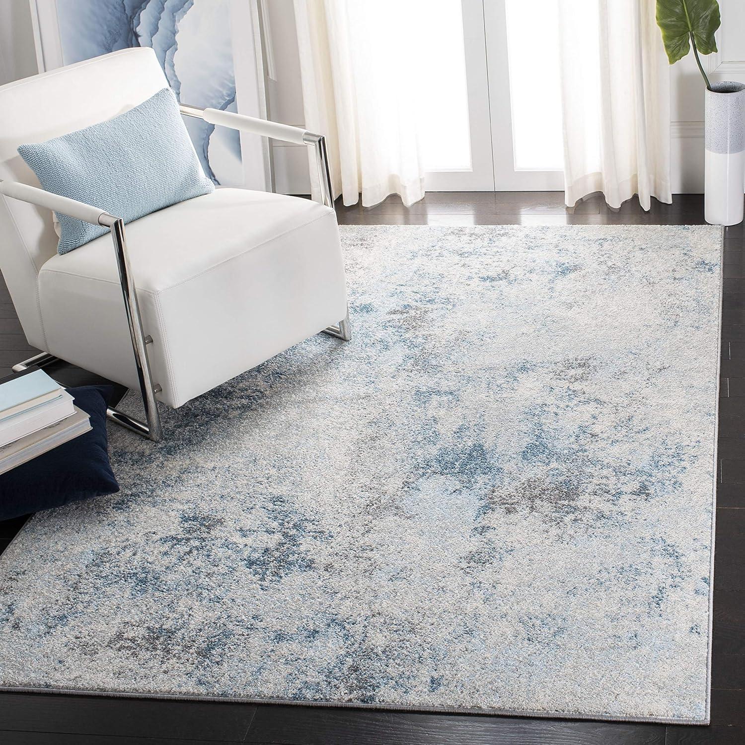 Tulum TUL209 Power Loomed Accent Rug - Ivory/Blue - 3'x3' - Safavieh.