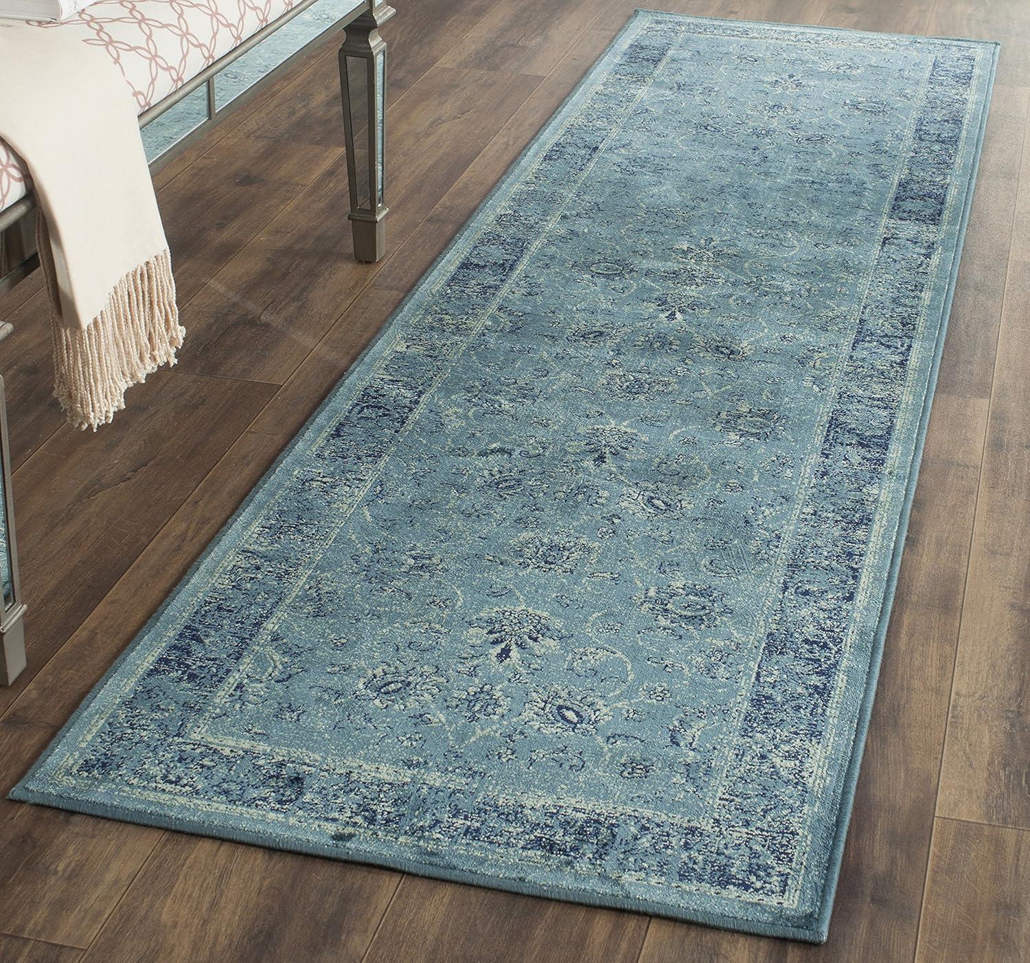 Vintage VTG117 Power Loomed Runner Rug - Turquoise/Multi - 2'2"x7' - Safavieh.