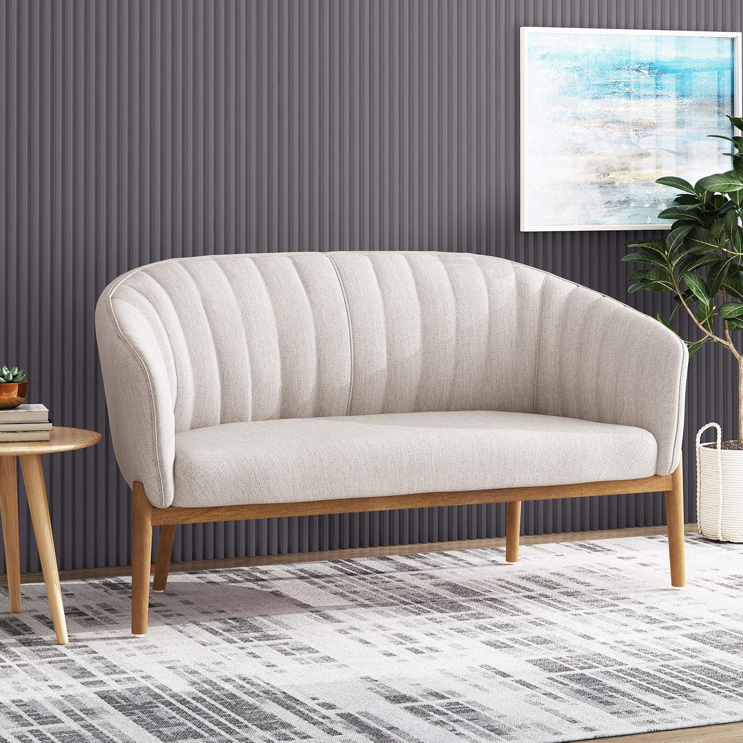 Galena Mid-Century Loveseat Beige - Christopher Knight Home