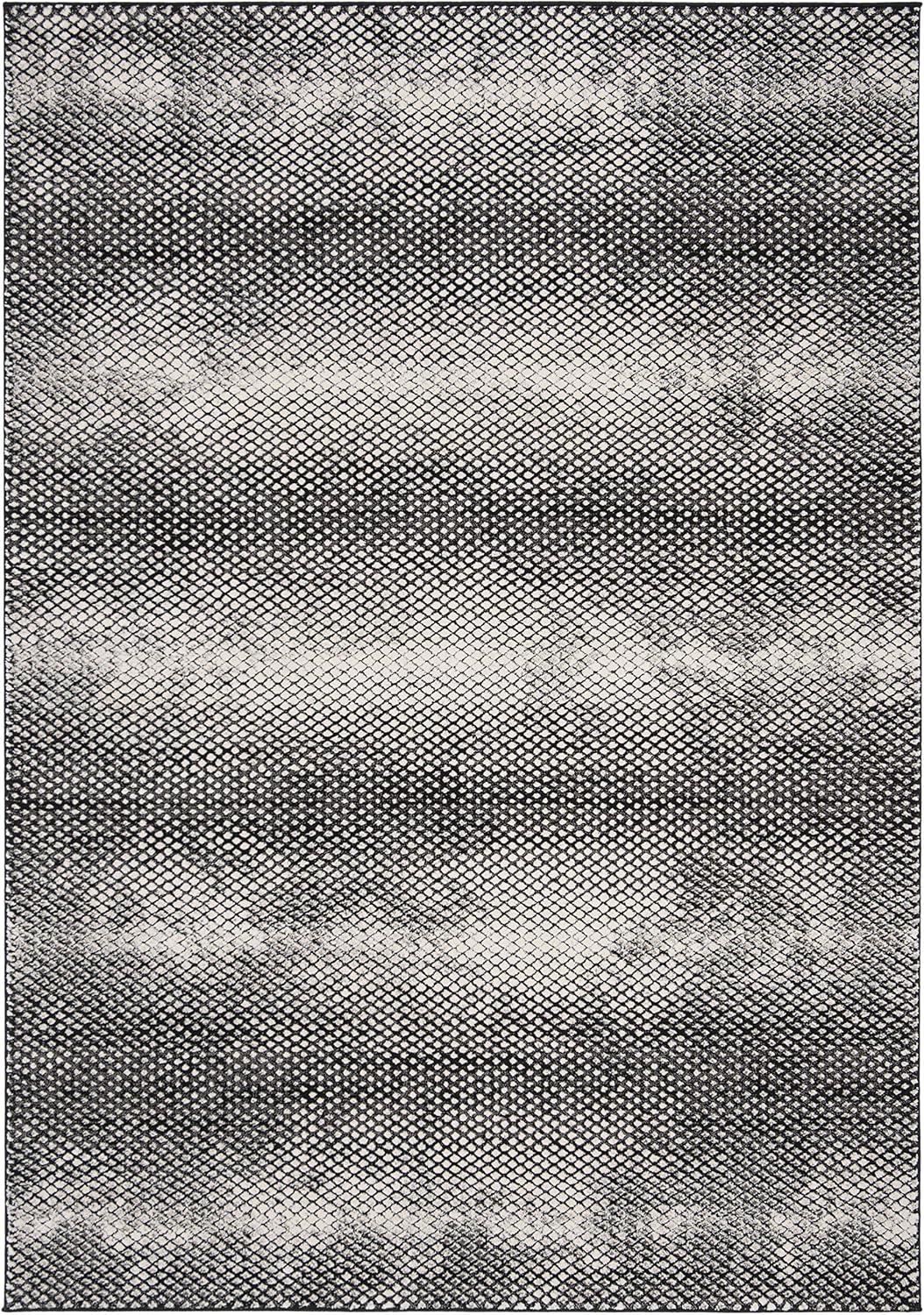 Lurex LUR186 Power Loomed Area Rug - Black/Ivory - 4'x6' - Safavieh