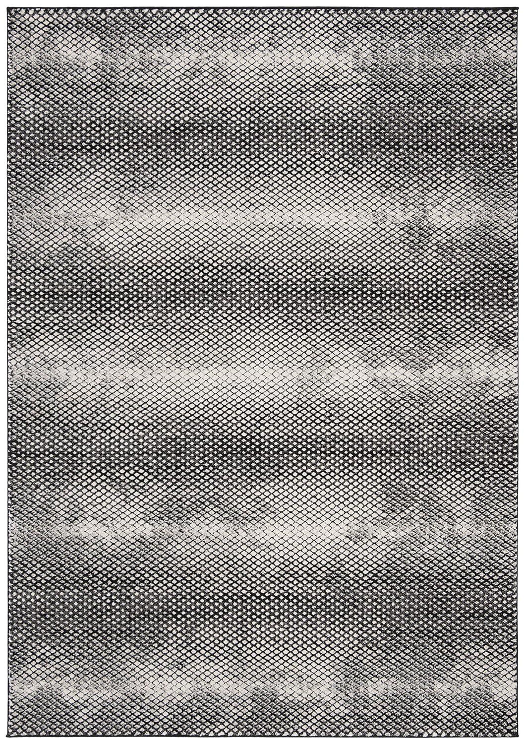 Lurex LUR186 Power Loomed Area Rug - Black/Ivory - 4'x6' - Safavieh