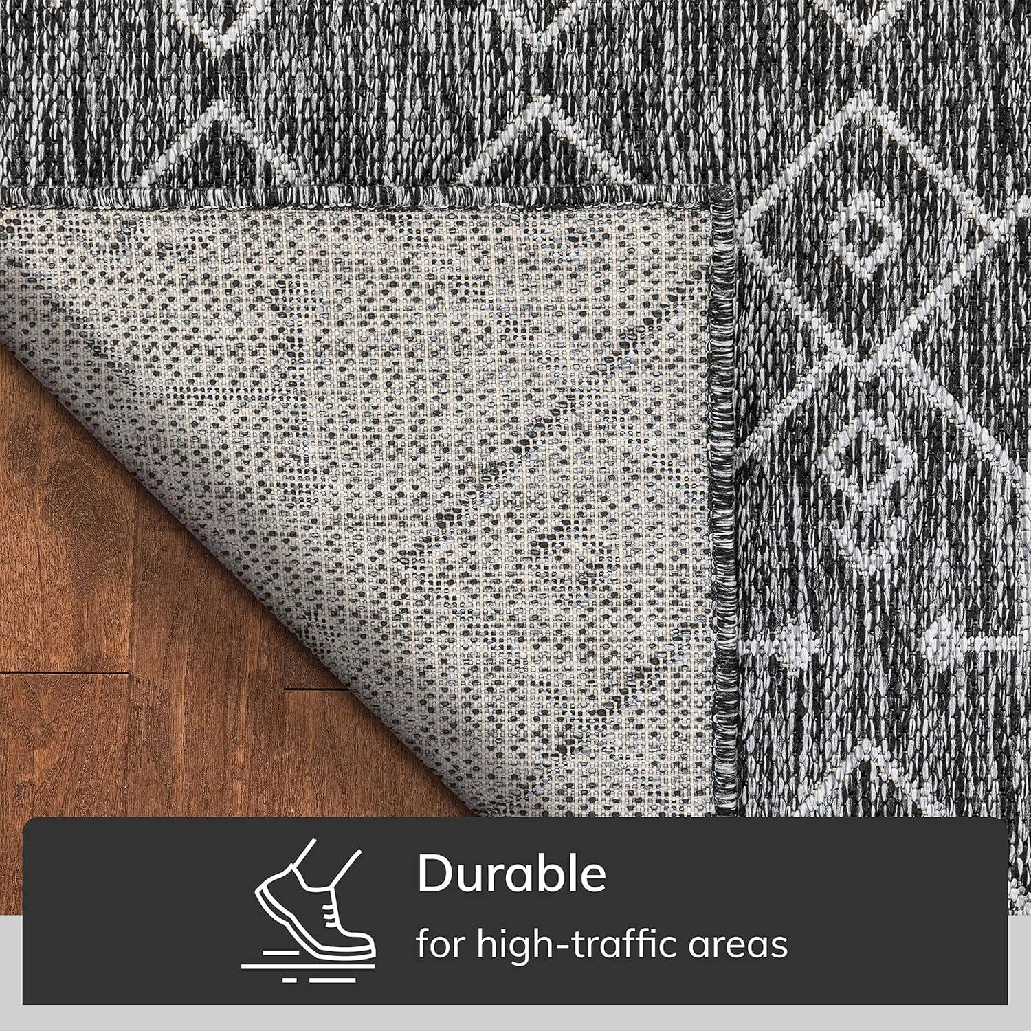 Marshanna Nord Trellis Blue Indoor/Outdoor Flat-Weave Area Rug