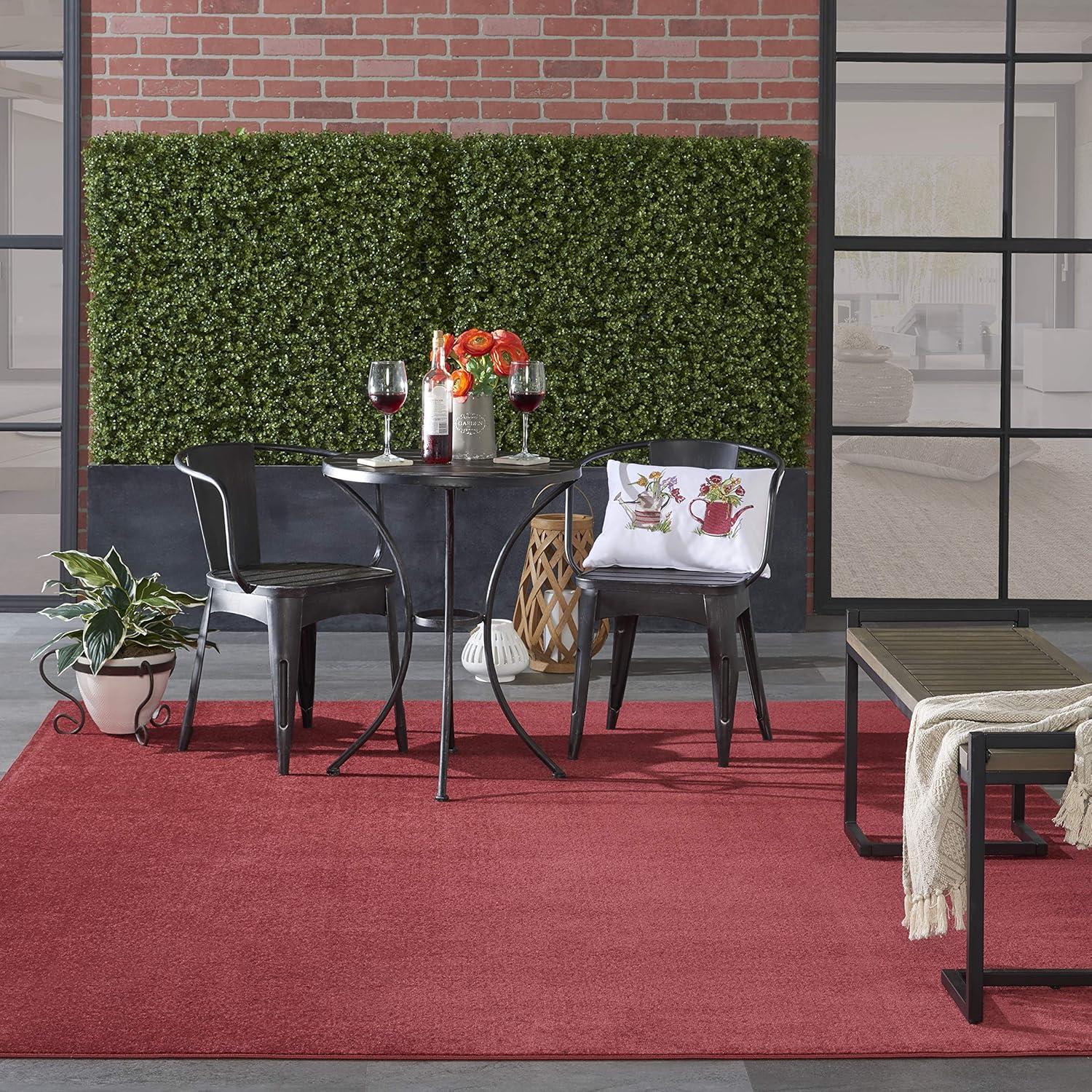Nourison Essentials Easy Care Indoor Outdoor Area Rug - Brick Red 8' x 10'