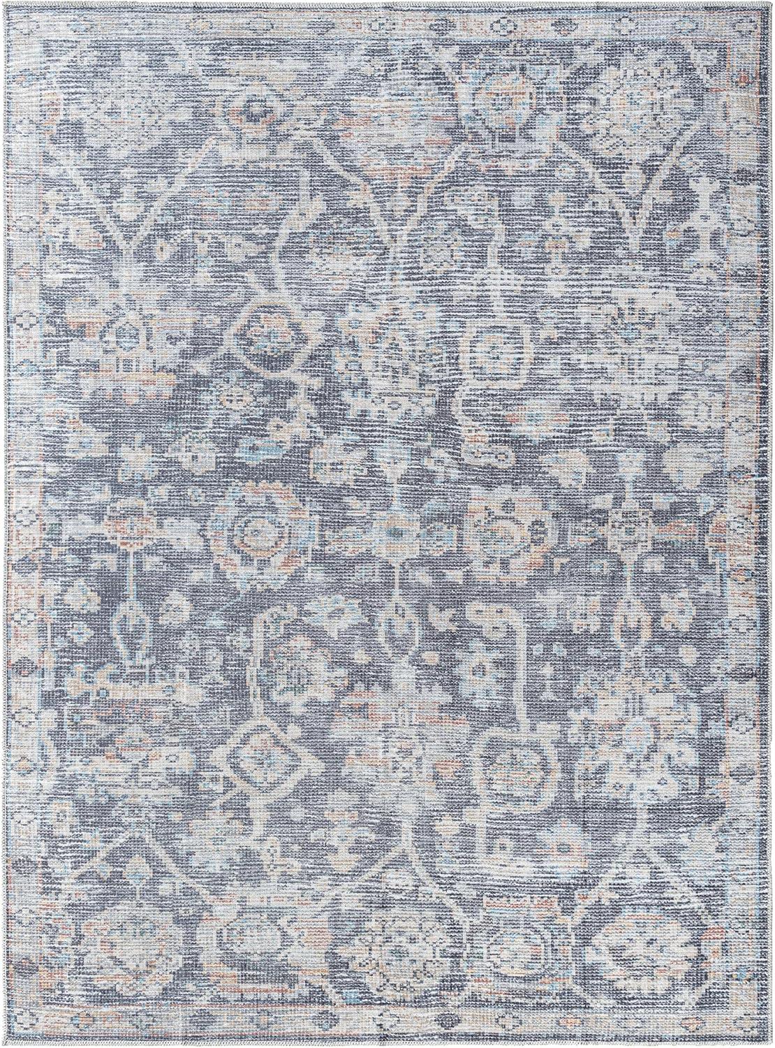 Livabliss x Vivir Eleni Vintage Washable Area Rug, 2' x 2'11", Dusty Blue, (2' x 3')