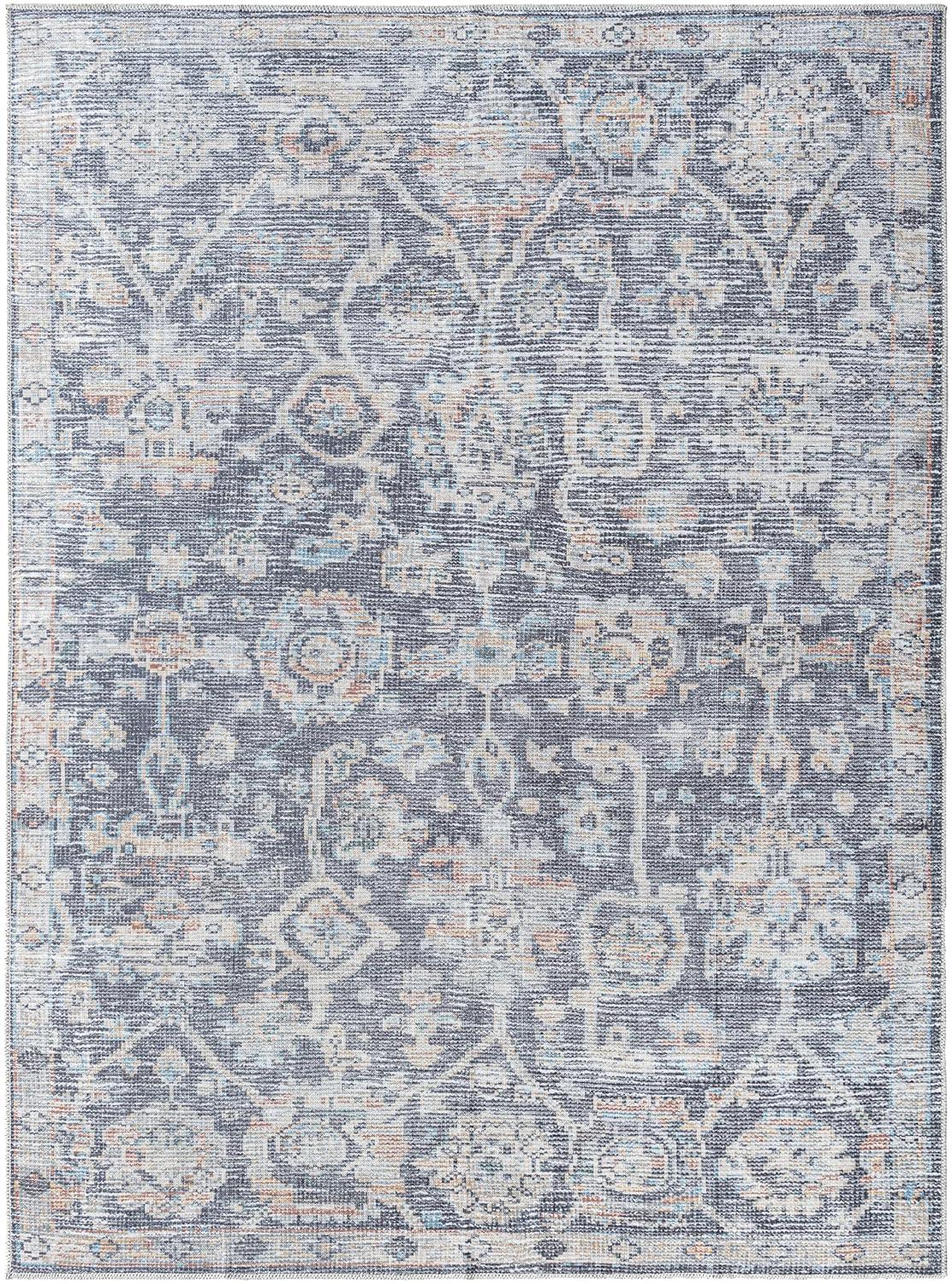 Livabliss x Vivir Eleni Vintage Washable Area Rug, 2' x 2'11", Dusty Blue, (2' x 3')