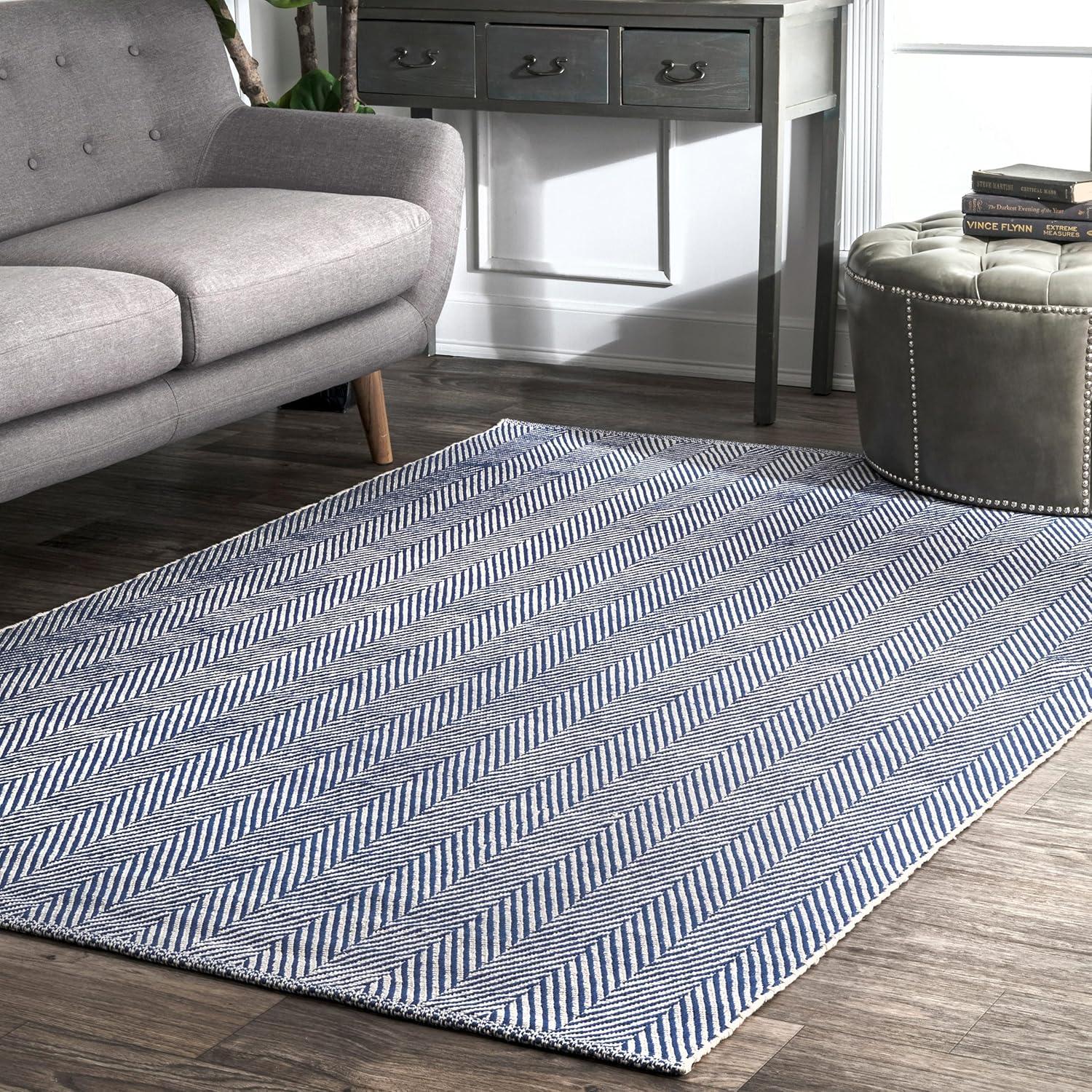Nuloom Hand Loomed Kimberley Area Rug Navy 6' x 9'