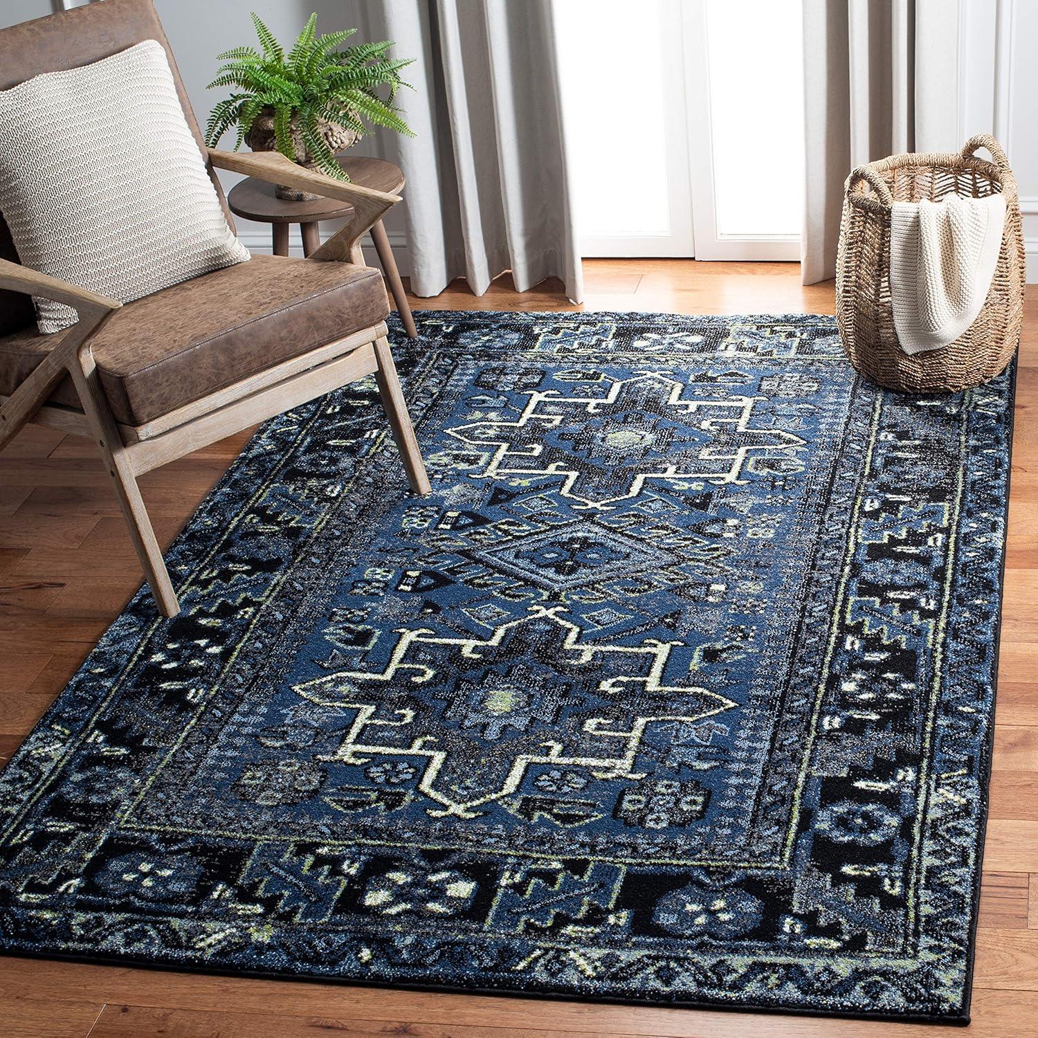 Vintage Hamadan VTH211 Power Loomed Indoor Area Rug - Blue/Grey - 5'3"x7'6" - Safavieh