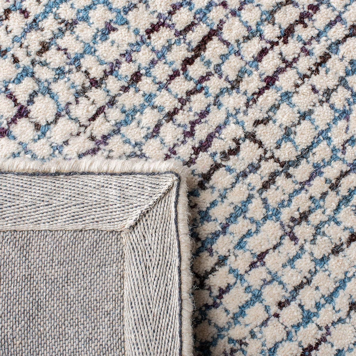 Abstract ABT341 Hand Tufted Area Rug - Ivory/Navy - 5'x8' - Safavieh .