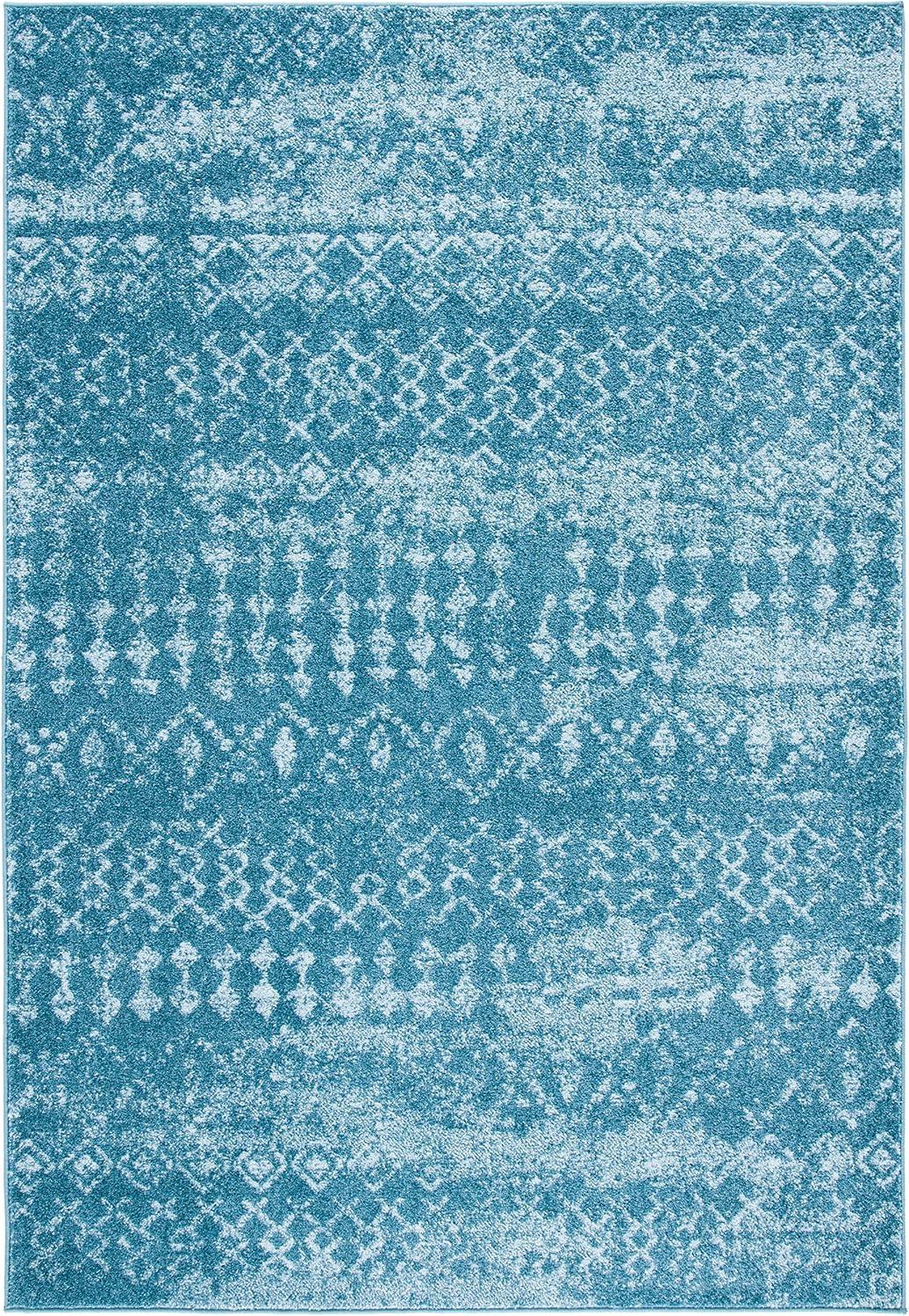 Tulum TUL240 Power Loomed Indoor Area Rug - Turquoise/Blue - 5'3"x7'6" - Safavieh