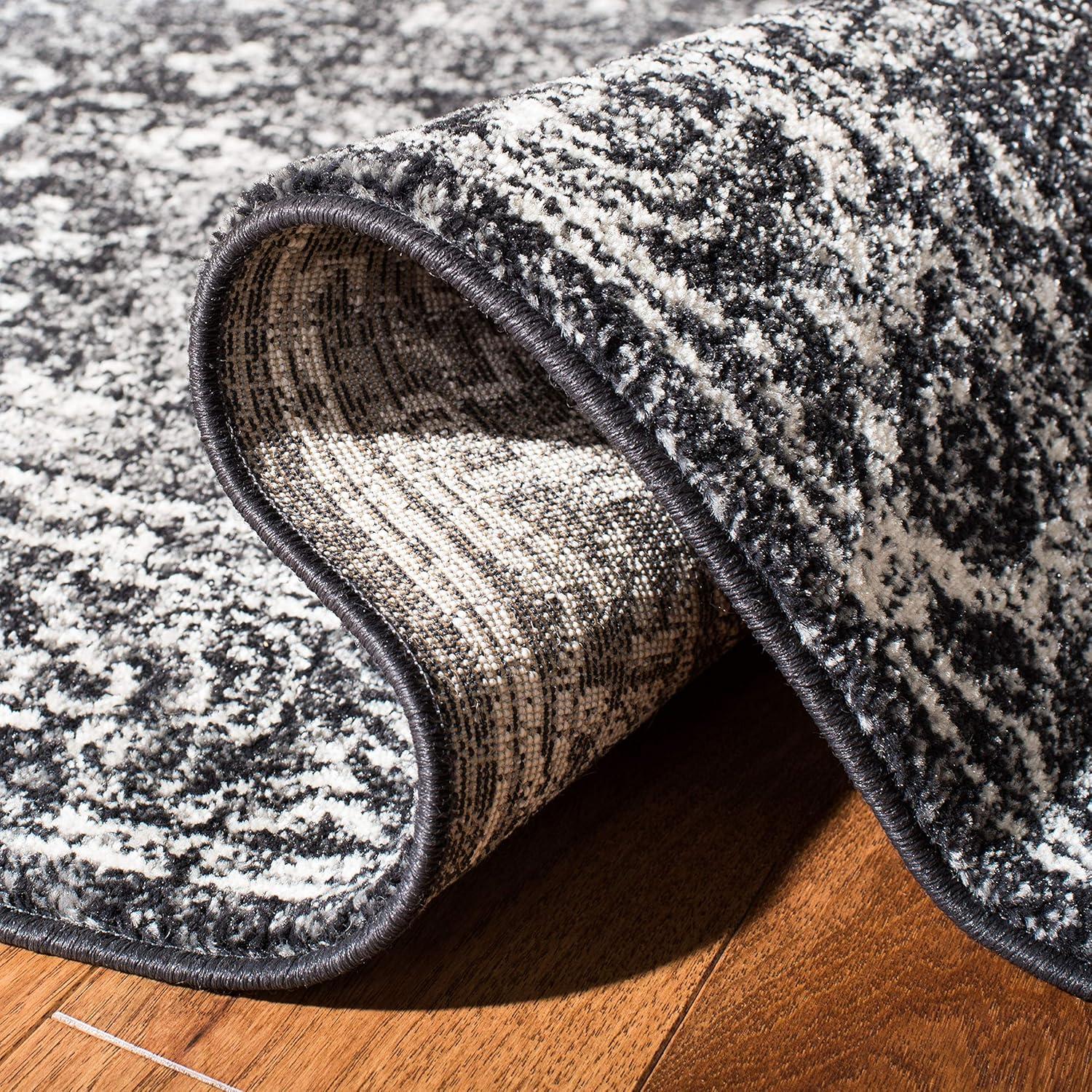 Evoke EVK270 Power Loomed Area Rug Charcoal / Ivory 5'-3" X 7'-6" - Safavieh.