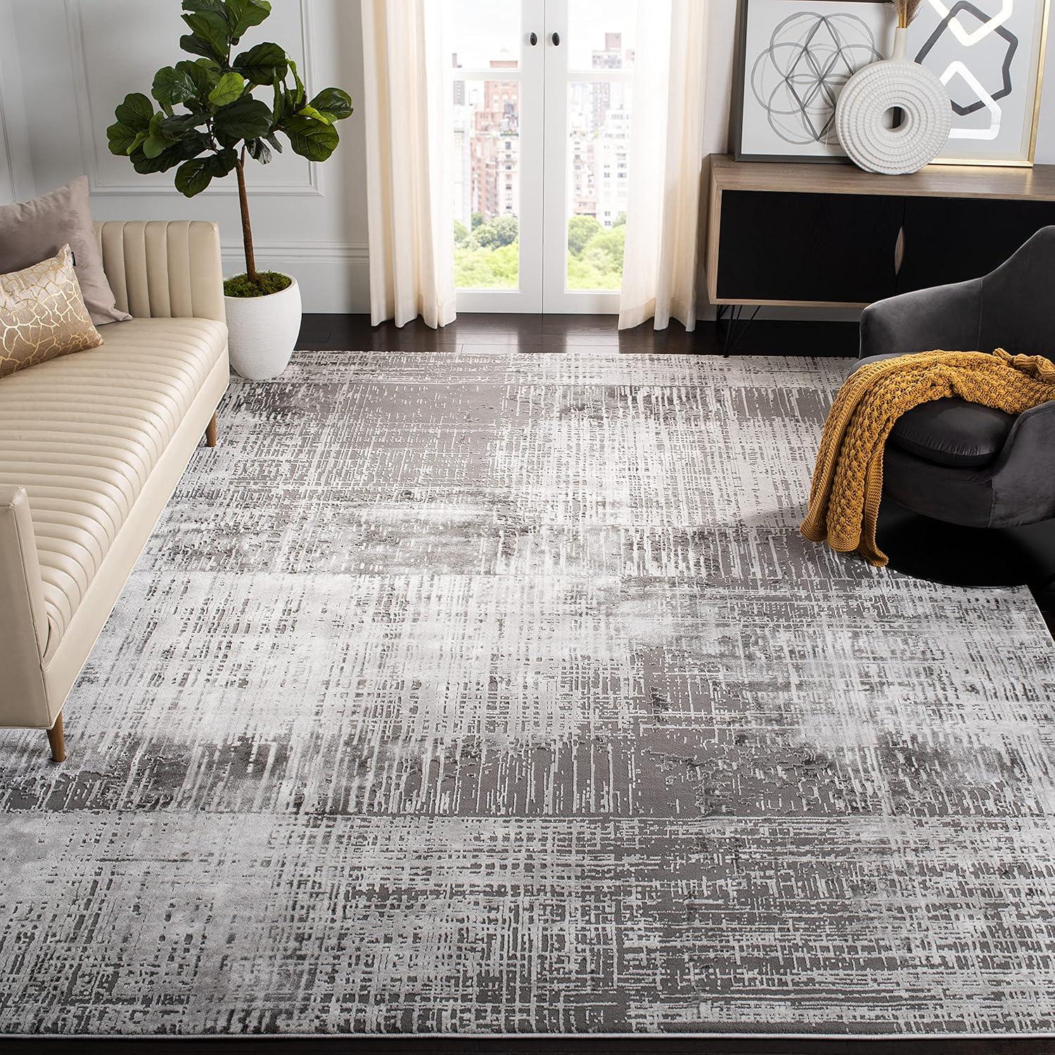 Craft CFT874 Loomed Indoor Area Rug - Grey/Dark Grey - 6'7"x9' - Safavieh