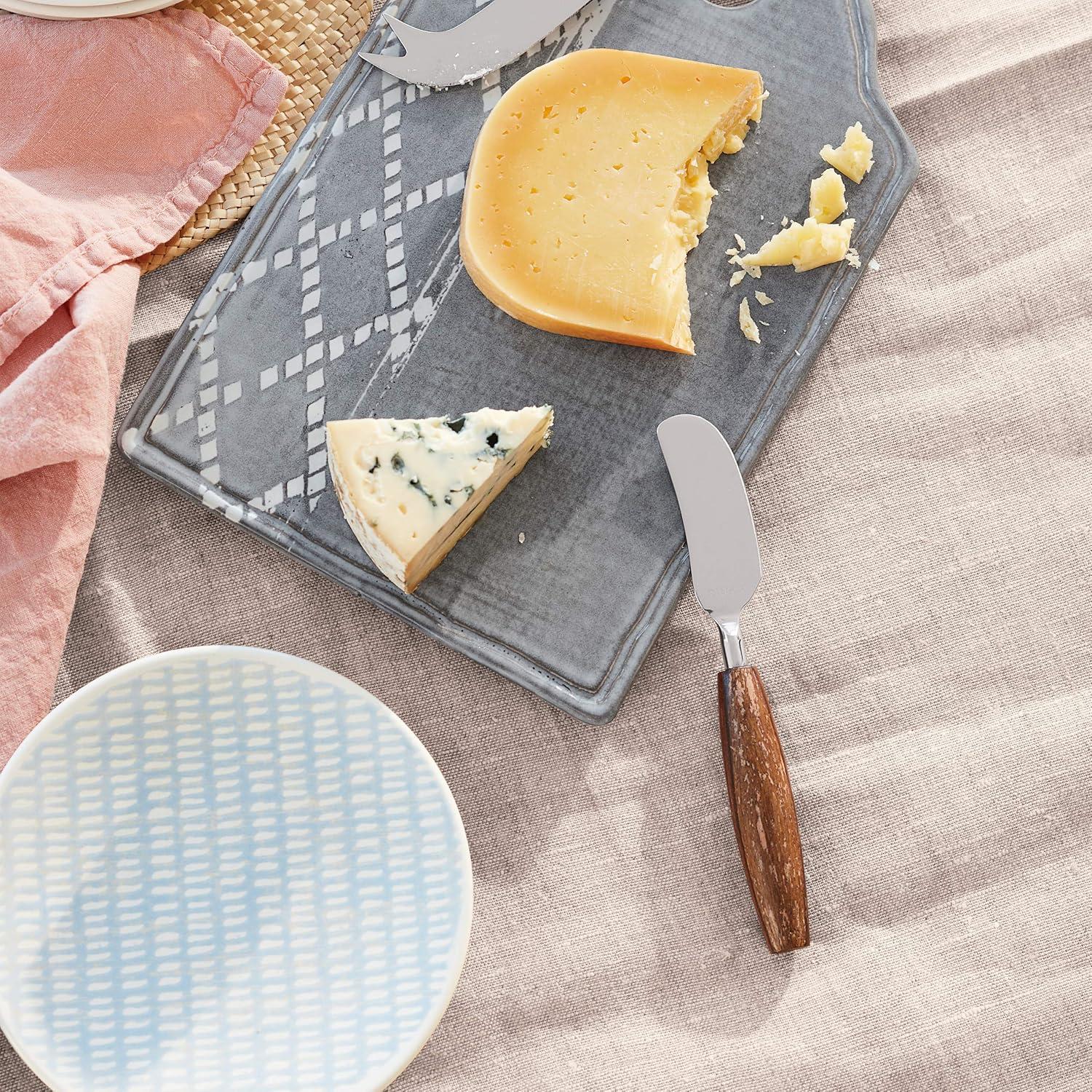 Contemporary Hand-Painted Blue Ceramic Tidbit Plates, Set of 4