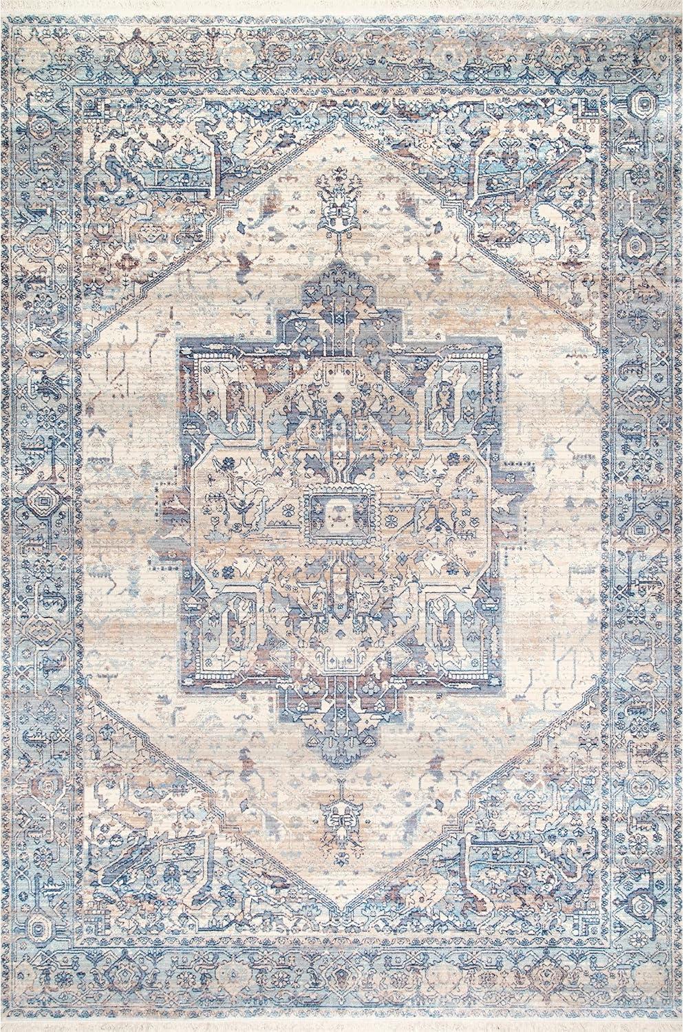 Nuloom Harriet Oriental/Persian 3x5 Accent Indoor Area Rug for Living Room Bedroom Dining Room Entryway Kitchen, Light Blue/Multicolor