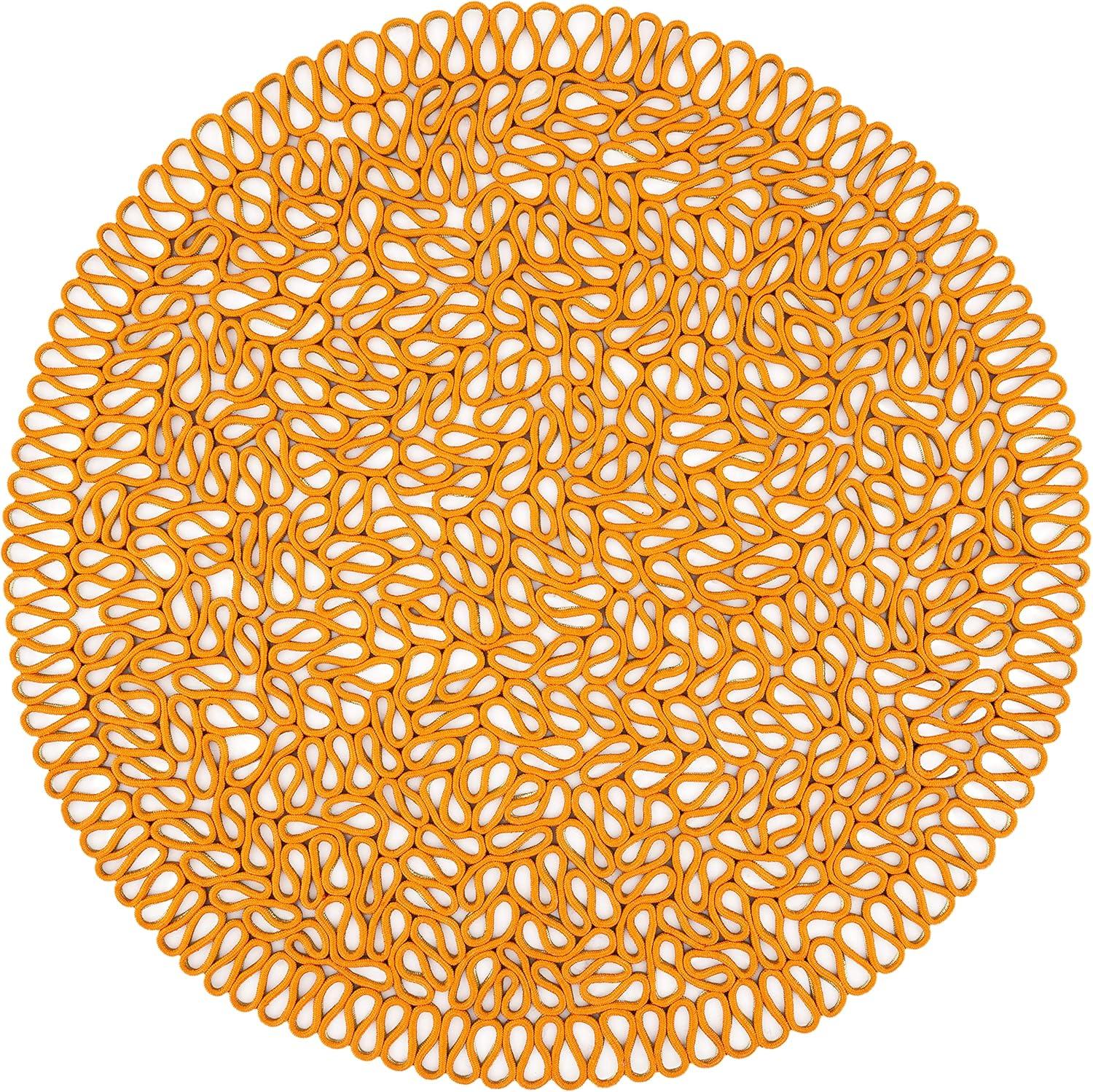 Novelty NOV701 Hand Knotted Area Rug - Orange/Green - 6' Round - Safavieh.