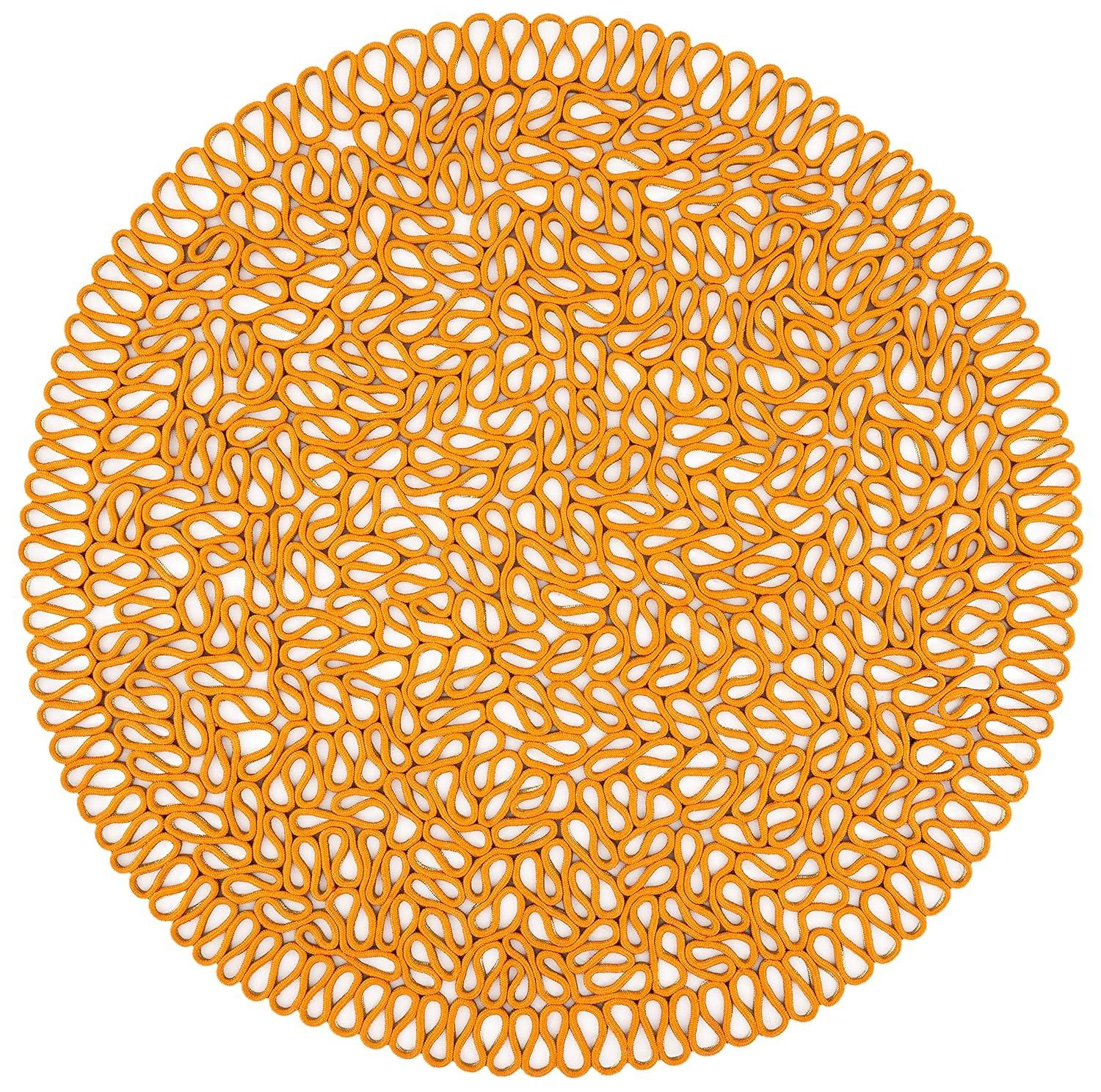 Novelty NOV701 Hand Knotted Area Rug - Orange/Green - 6' Round - Safavieh.