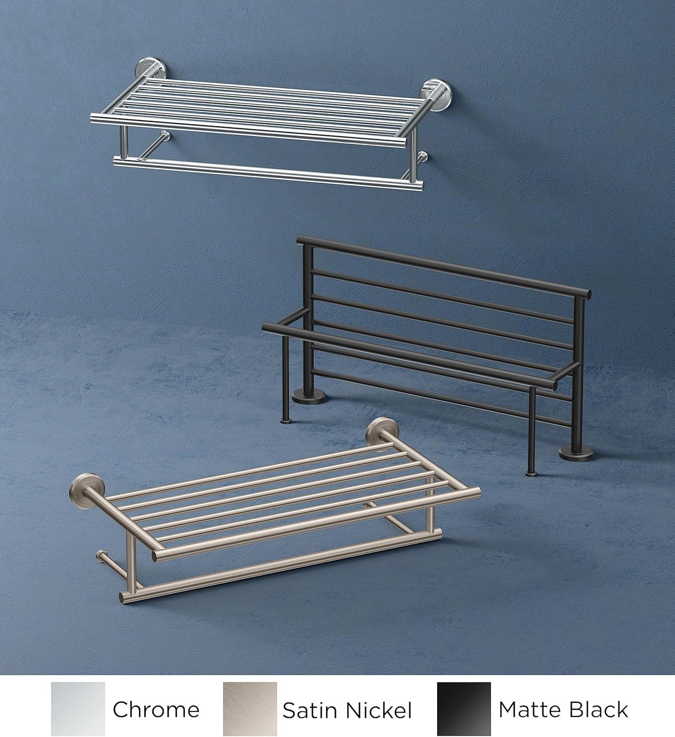Latitude II Wall Mounted Towel Rack | Hotel Style Stainless Steel Towel Rack with Towel Bar