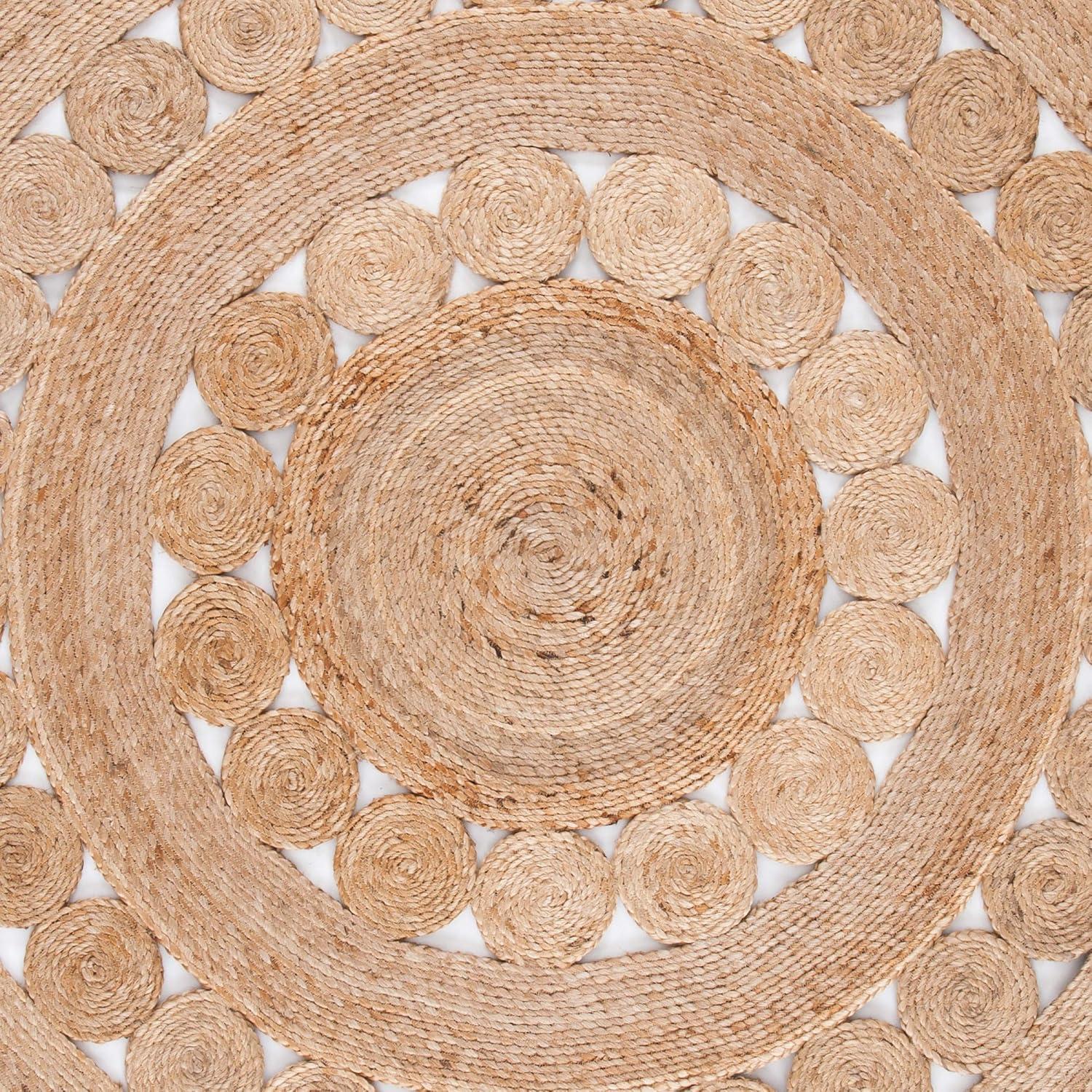 Natural Fiber NFB250 Hand Woven Area Rug - Natural - 3' round - Safavieh.