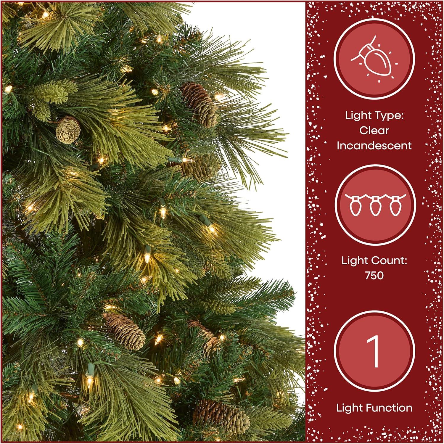 7.5' Prelit Carolina Pine Artificial Christams Tree Clear Lights - National Tree Company