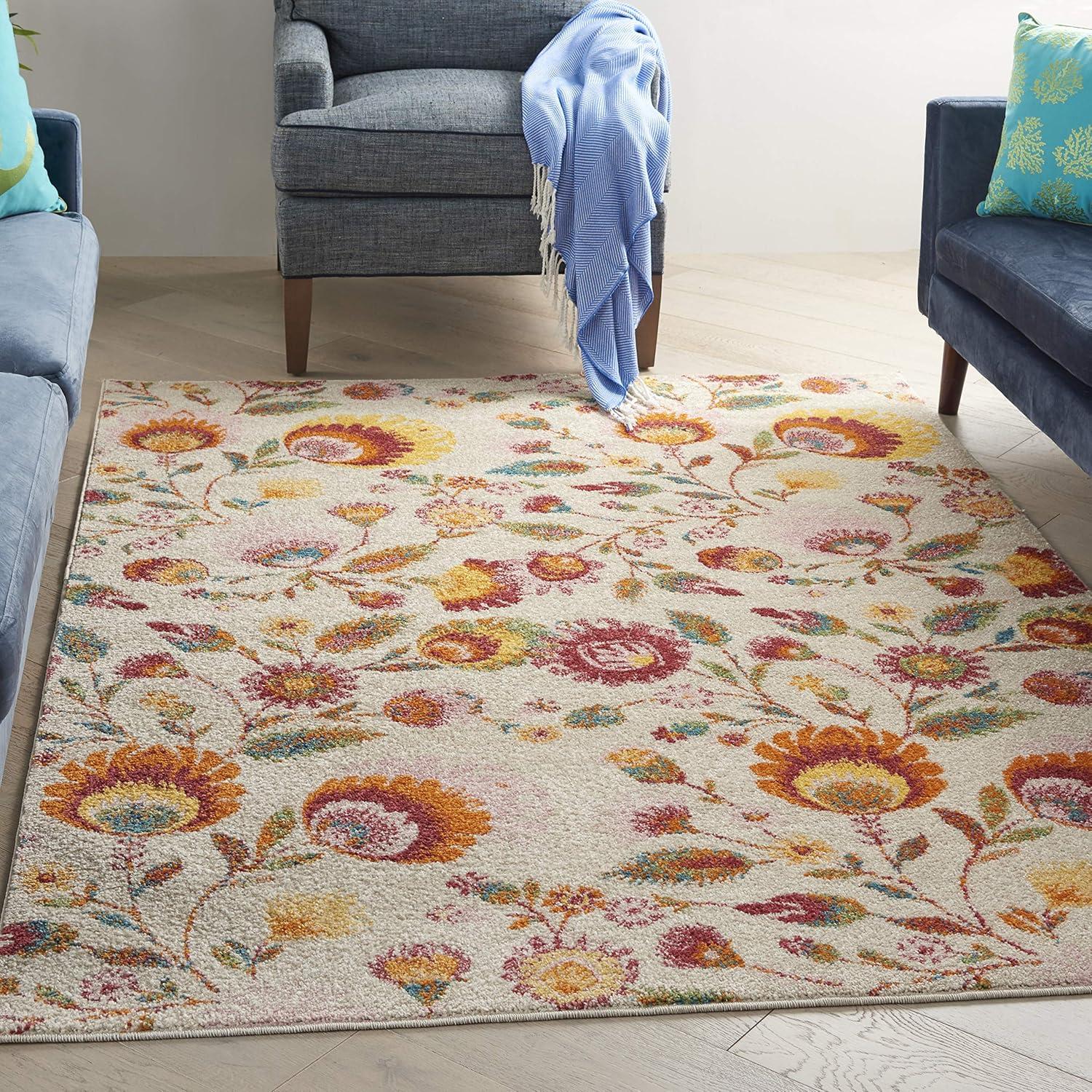 Nourison Allur Blooming Floral Indoor Area Rug Ivory Multicolor 4' x 6'