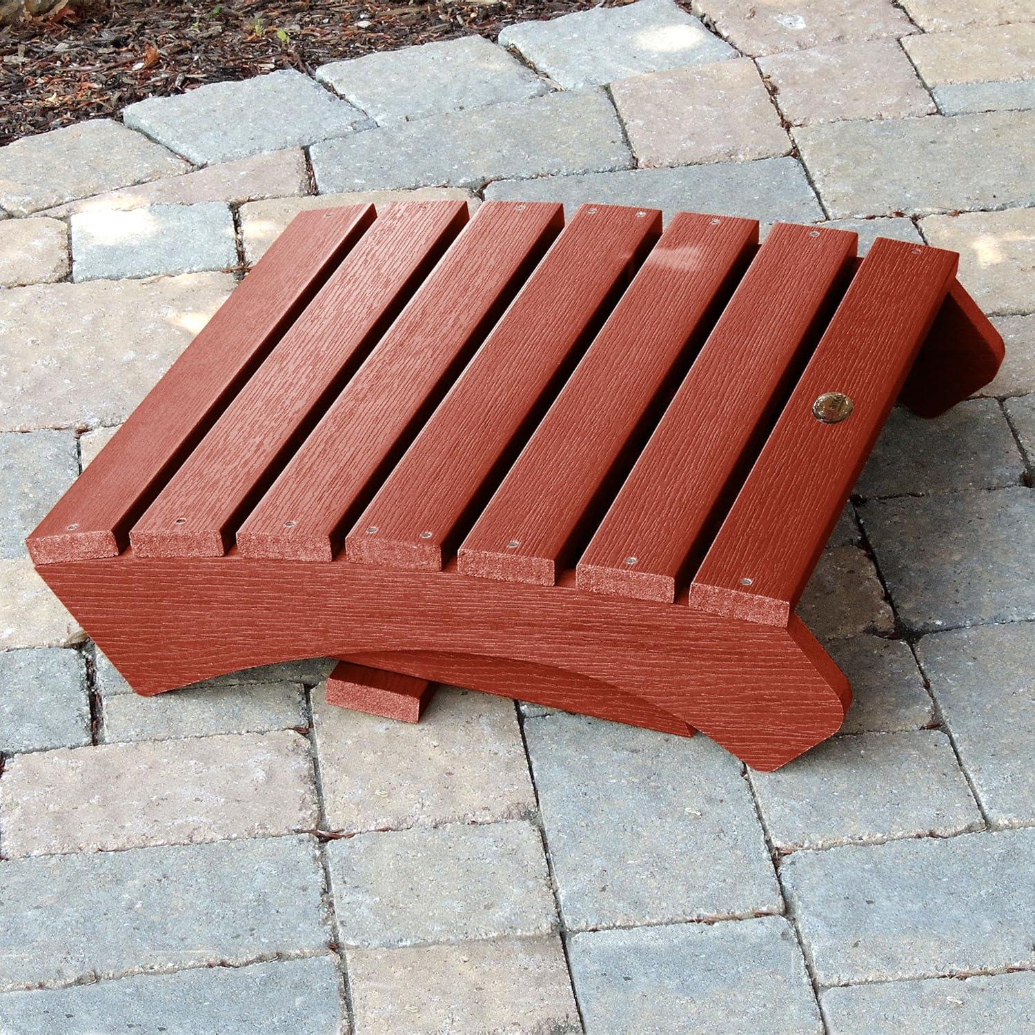 Highwood AD-OTL1-RED Adirondack Folding Ottoman, Rustic Red