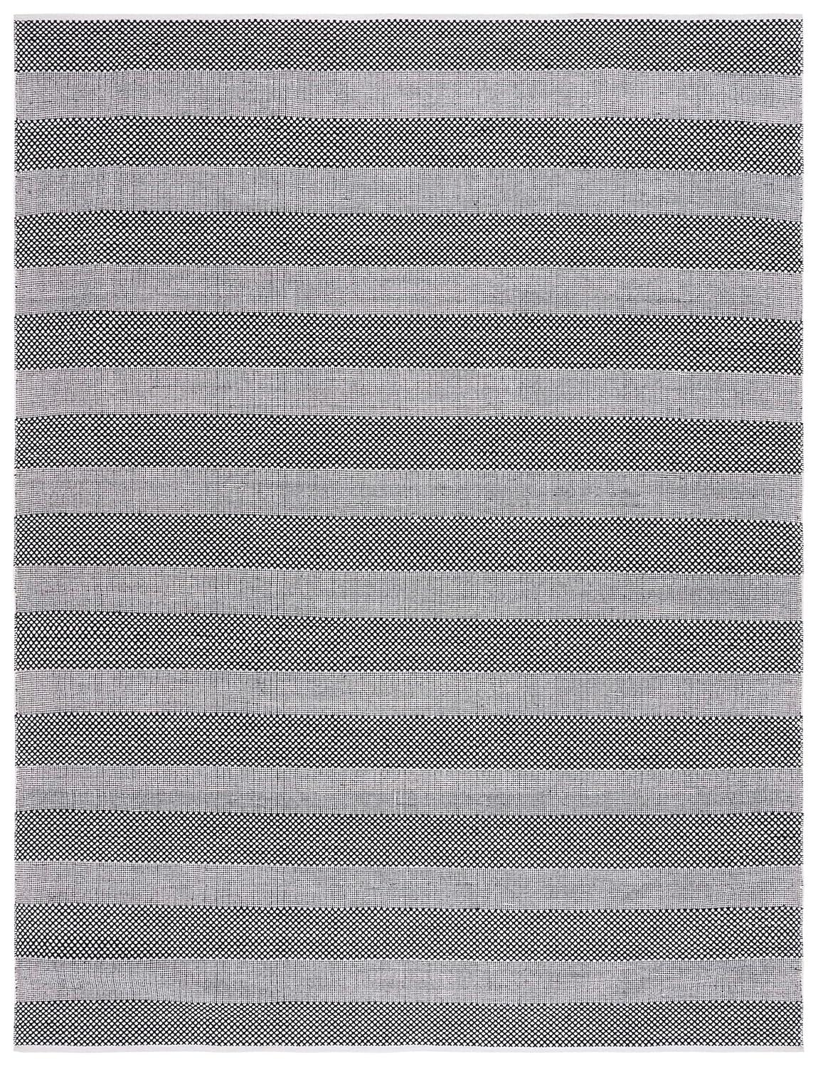 Striped Kilim STK802 Hand Woven Area Rug - Ivory/Black - 8'x10' - Safavieh.