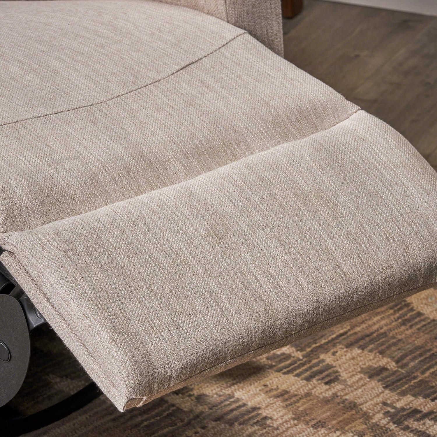 Christopher Knight Home Woodglen Contemporary Glider Swivel Recliner Beige: Upholstered Polyester, Wood Frame