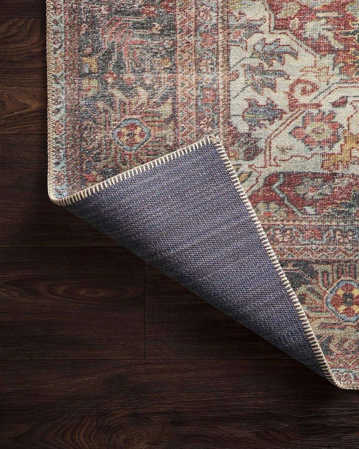 Brick and Multi Oriental Hand-knotted Synthetic Rug 3'6" x 5'6"