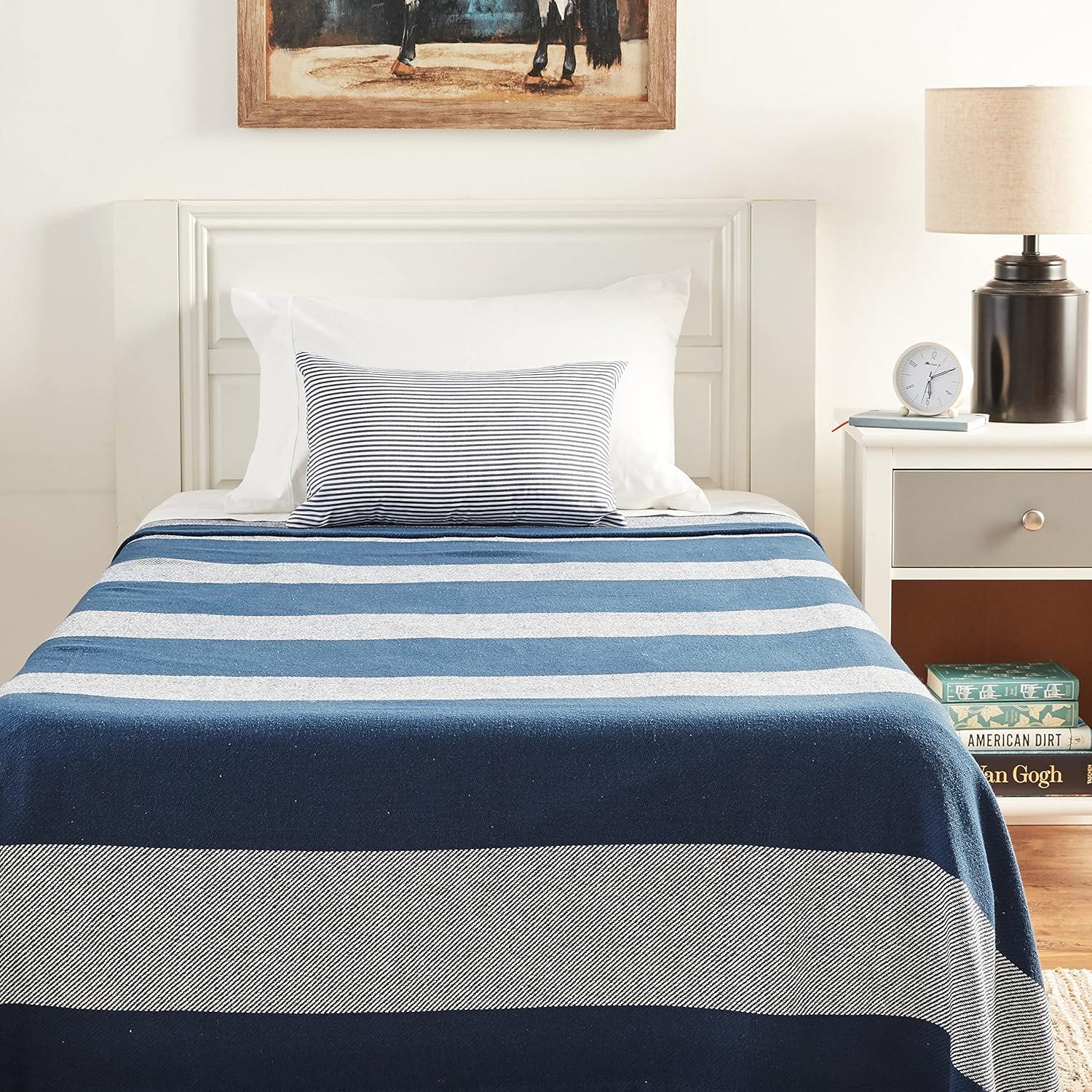 Eddie Bauer Eddie Bauer Boylston Stripe Cotton Reversible Blanket