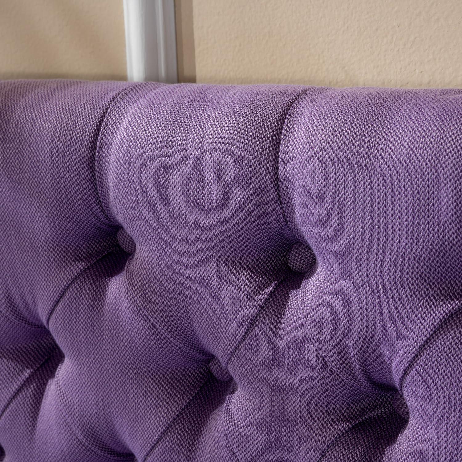 Queen/Full Jezebel Button Tufted Fabric Headboard Light Purple - Christopher Knight Home: Upholstered, Adjustable Height