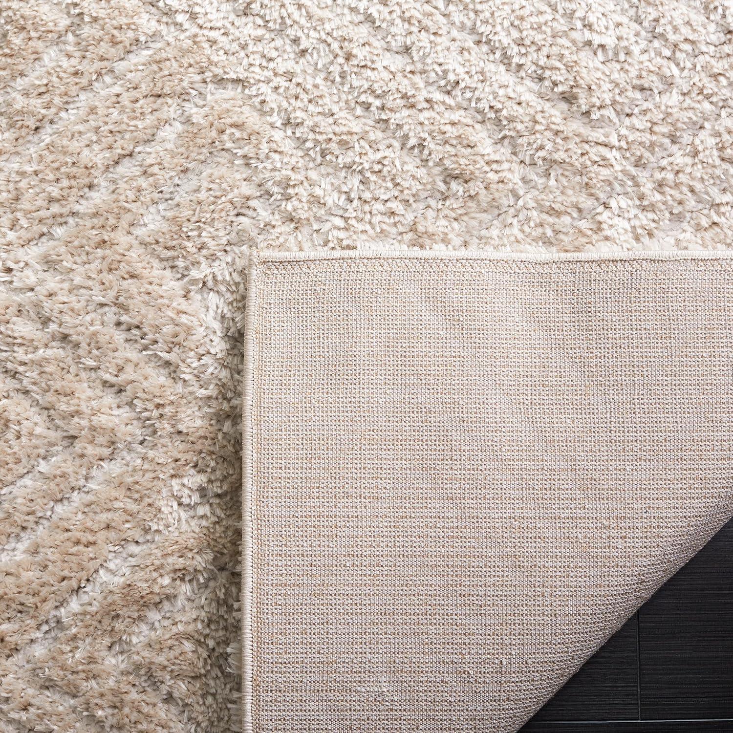 Tahoe Shag THO652 Power Loomed Indoor Area Rug - Beige - 4'x6' - Safavieh