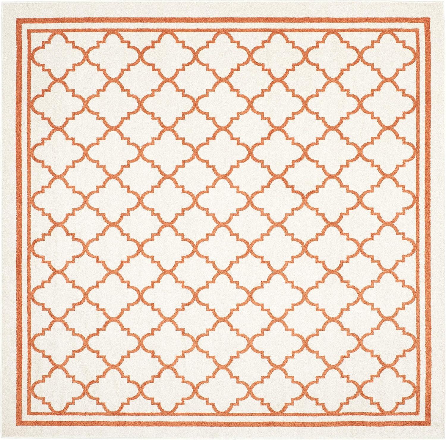 Amherst AMT422 Power Loomed Indoor Area Rug - Beige/Orange - 7'x7' - Safavieh