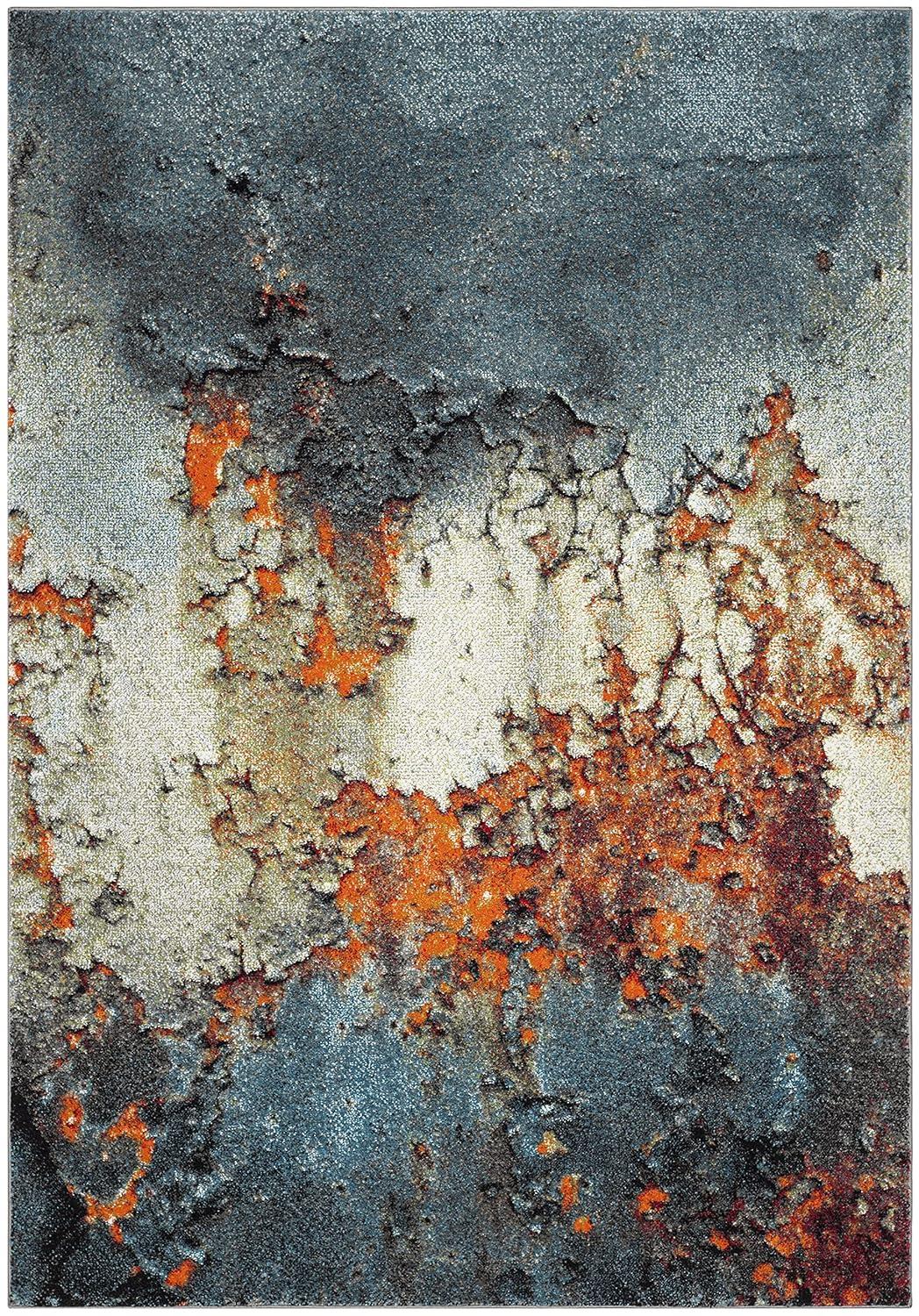 Glacier GLA125 Power Loomed Indoor Area Rug - Blue/Multi - 4'x6' - Safavieh