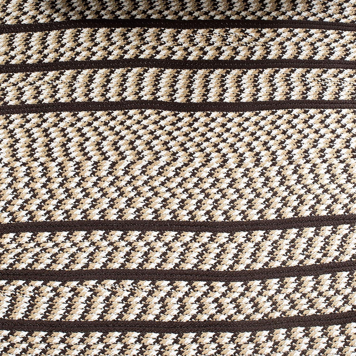 SAFAVIEH Braided Tanisha Bordered Reversible Area Rug, Ivory/Black, 3' x 5' Oval
