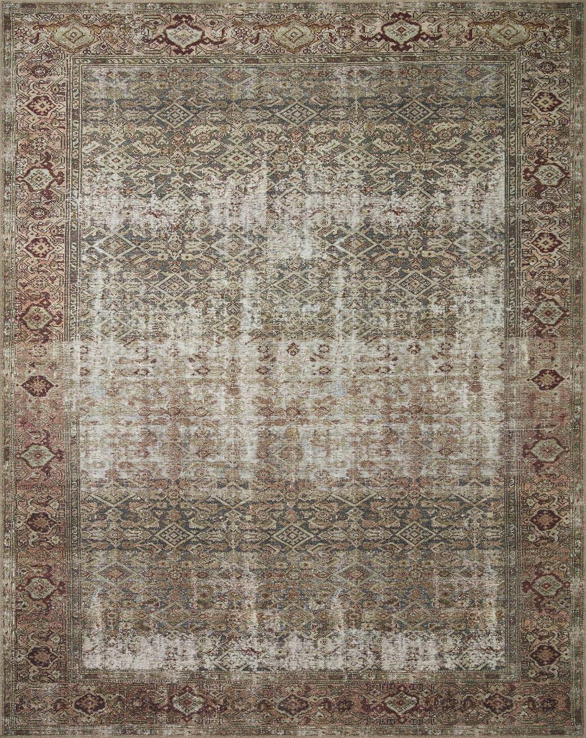 Georgie Oriental Moss/Salmon Area Rug