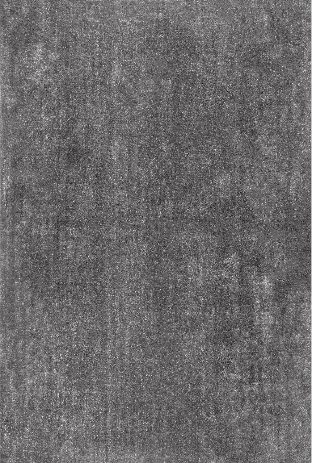 nuLOOM 2' x 3' Cozy Plush SuperiorWash Area Rug, Machine Washable, Non-Slip, Soft Fluffy Shag Carpet for Living Room Bedroom Nursery, Loni Dark Grey