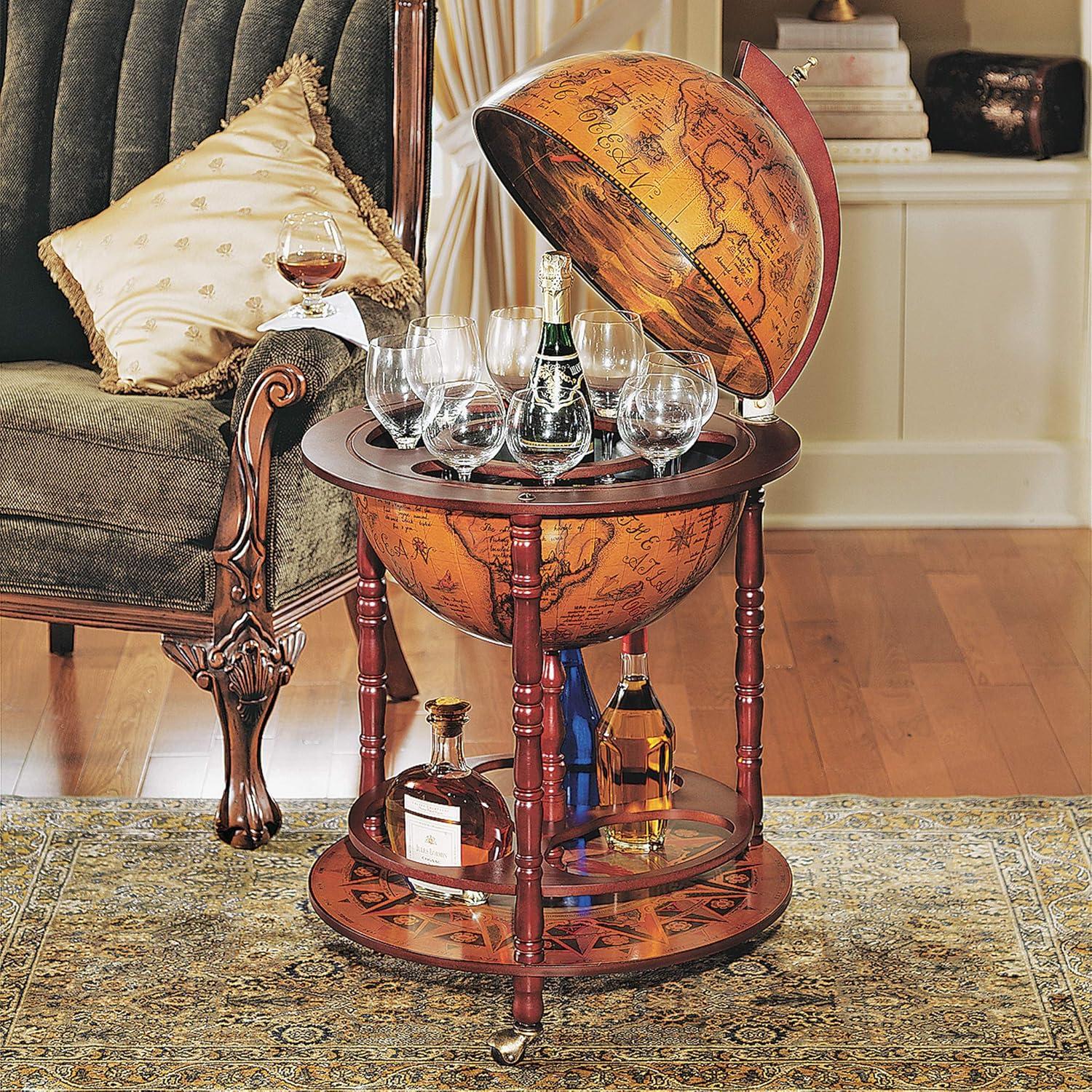 Sixteenth-Century Italian Replica Mahogany Globe Bar