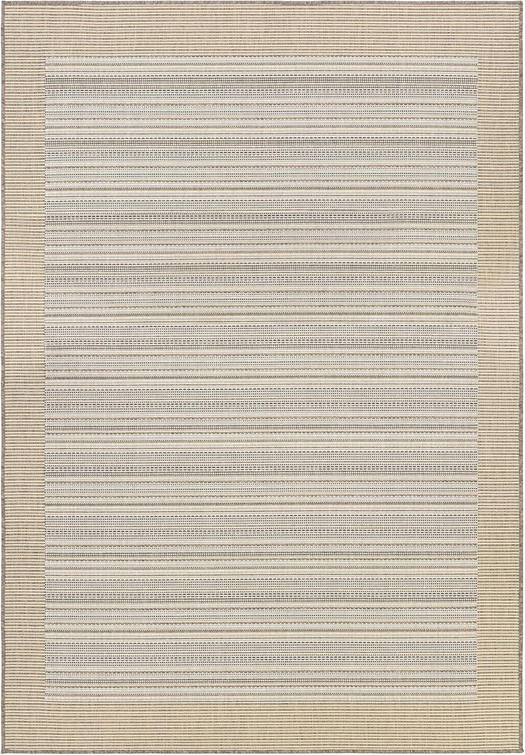 Couristan Monaco Bowline Indoor / Outdoor Area Rug, Cocoa Natural-Ivory, 3'9" x 5'5"