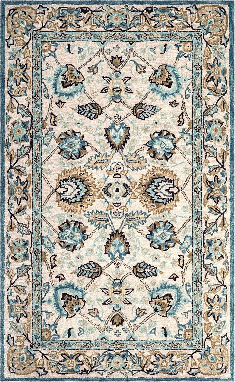 Antiquity AT812 Hand Tufted Indoor Area Rug - Peacock/Blue - 5'x8' - Safavieh