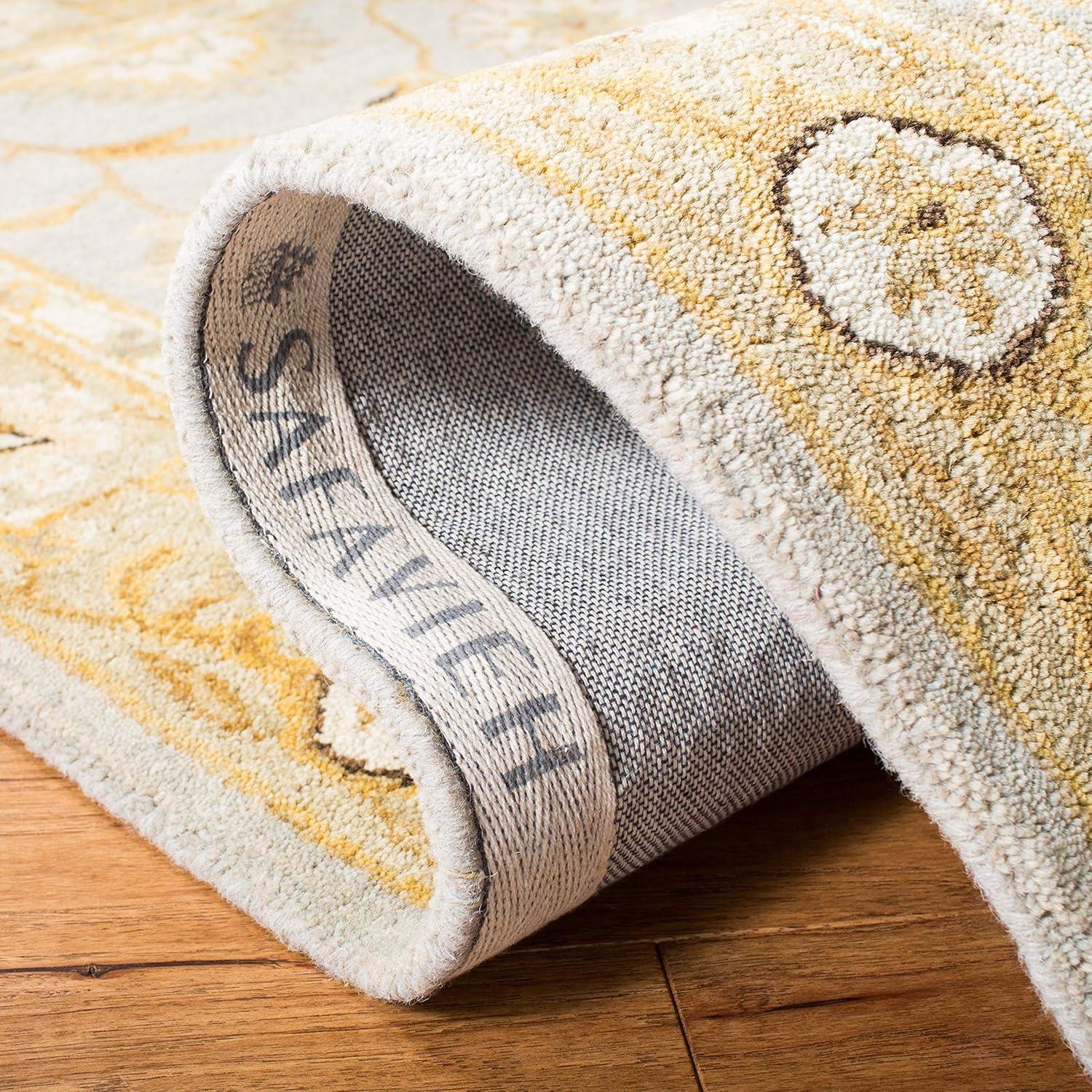 SAFAVIEH Anatolia Sherman Floral Wool Runner Rug, Brown/Taupe, 2'3" x 8'