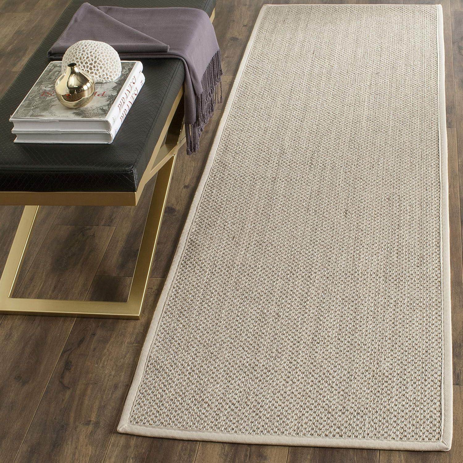 Natural Fiber NF143 Power Loomed Indoor Runner Rug - Marble/Khaki - 2'6"x8' - Safavieh.