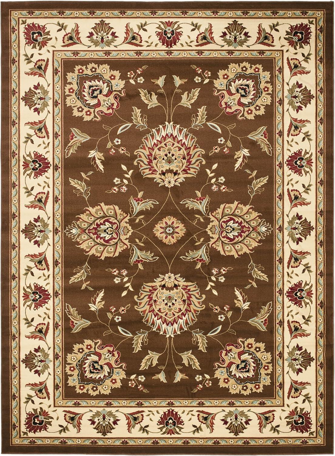 Lyndhurst LNH555 Power Loomed Area Rug - Brown/Ivory - 6'7"x9'6" - Safavieh.