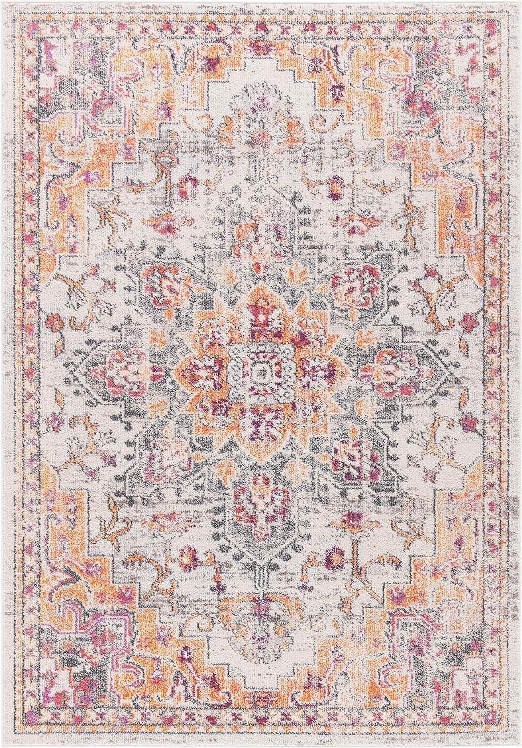 Madison MAD473 Power Loomed Indoor Accent Rug - Beige/Orange - 3'x5' - Safavieh