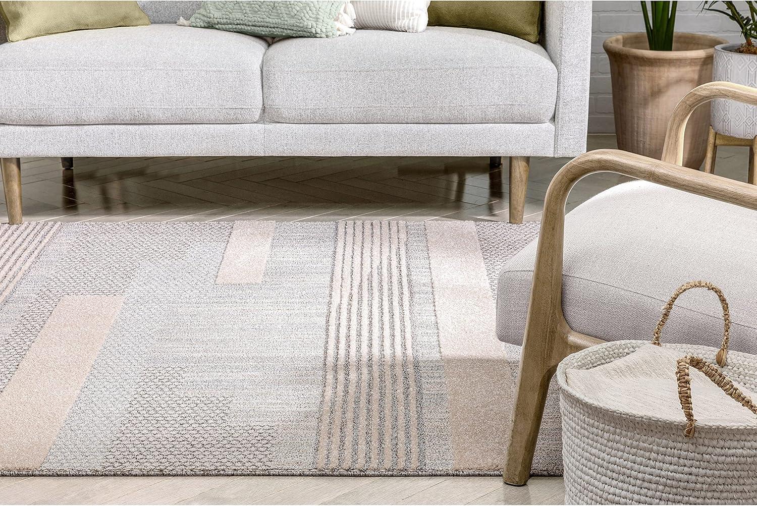 Marcone Briar Tribal Geometric Abstract Light Blue Looped Pile Rug