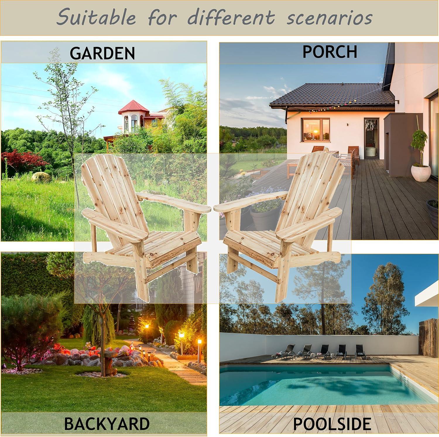 Classic Unfinished Wood Adirondack Chair