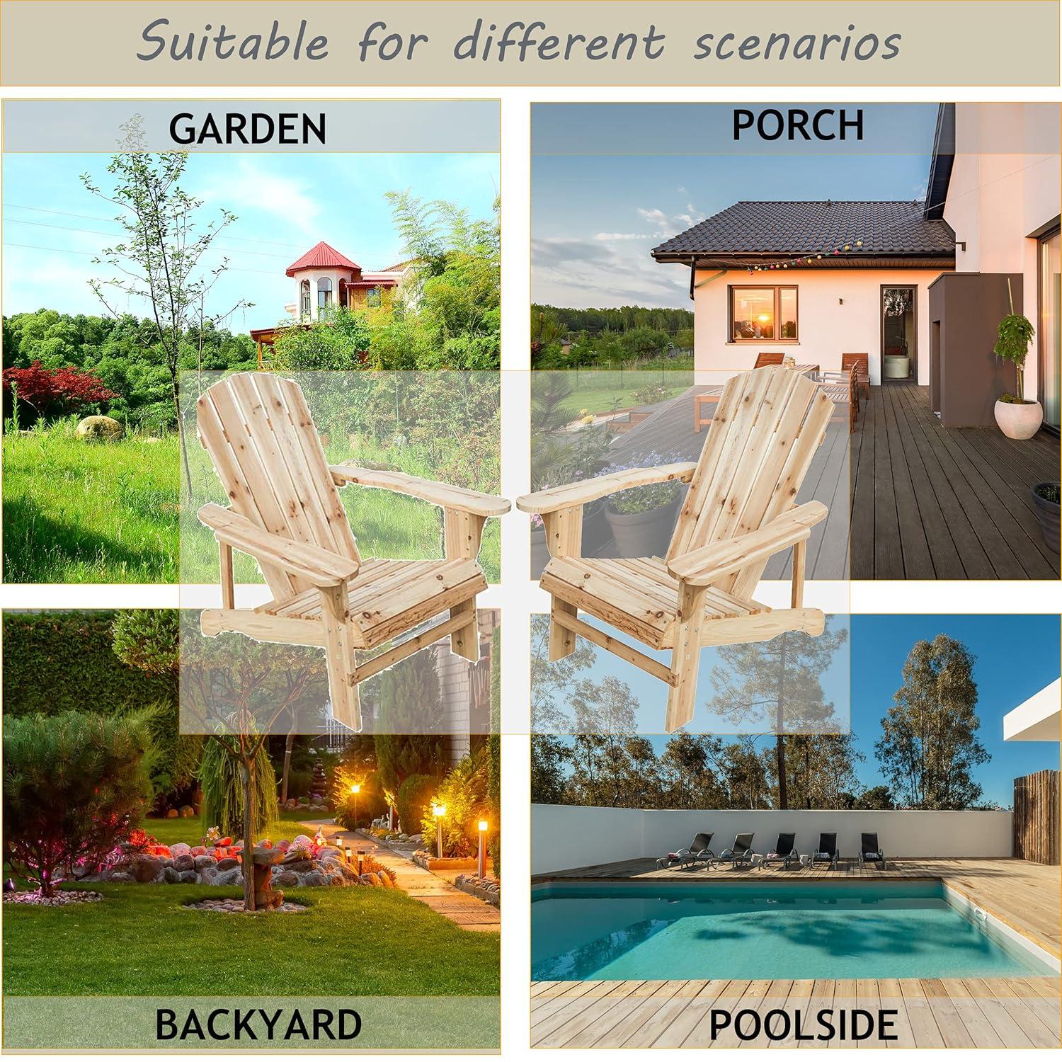 Classic Unfinished Wood Adirondack Chair