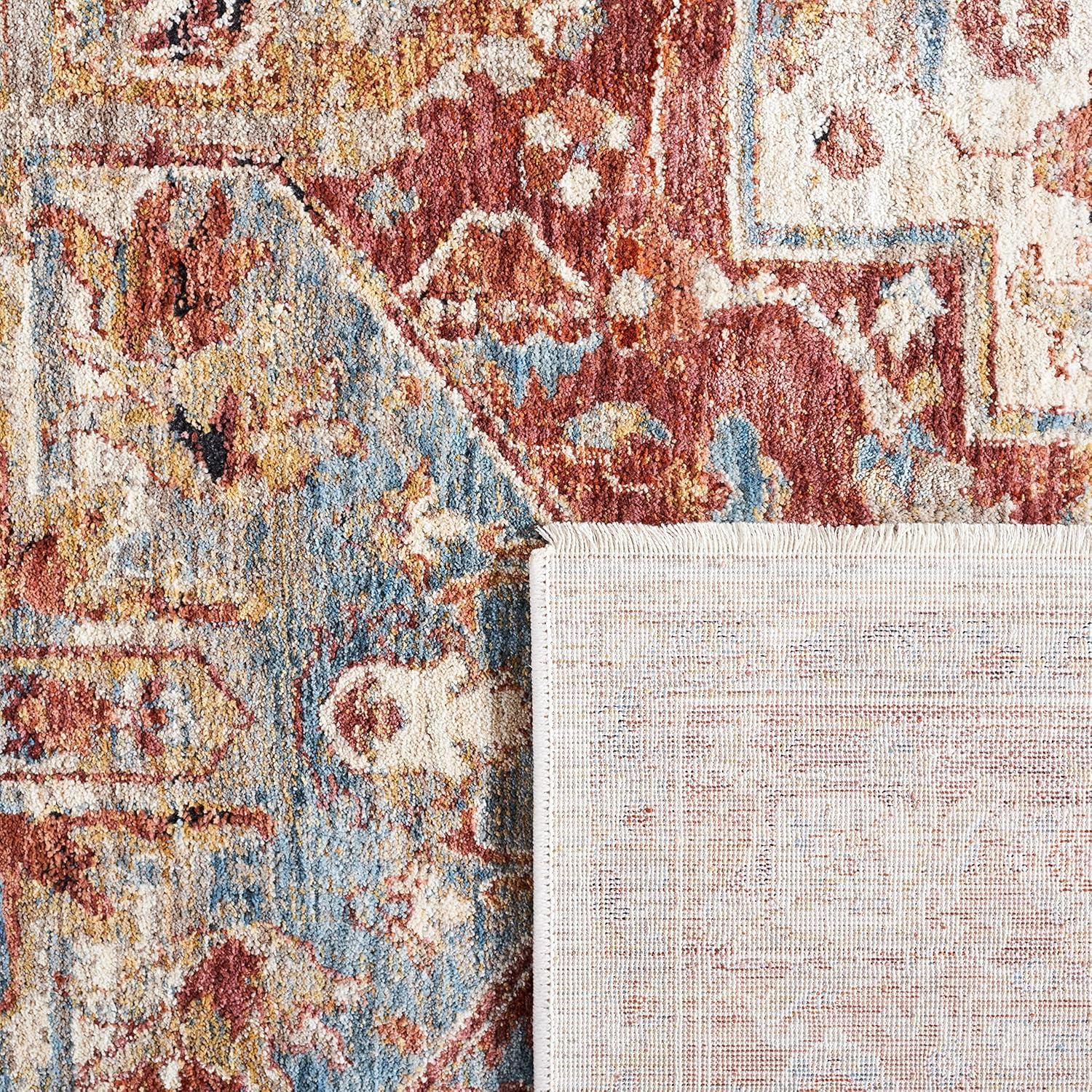 Valencia VAL568 Power Loomed Area Rug - Ivory/Rust - 4'x6'2" - Safavieh.